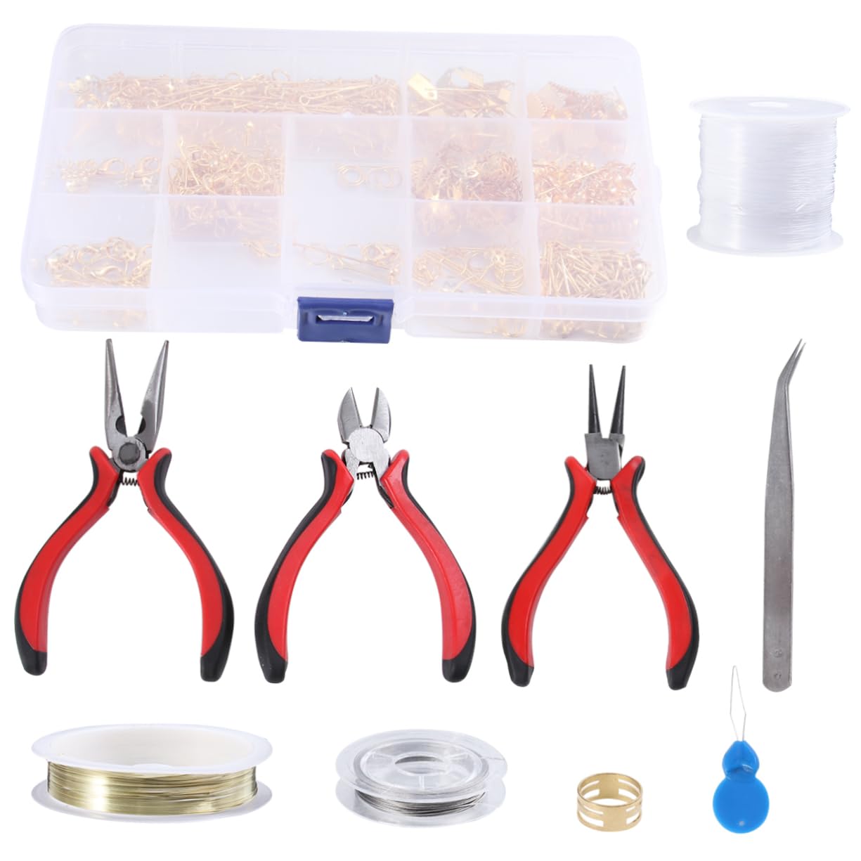 DIYEAH Accessoires Bijoux Création 768 Pièces en Métal, Boîte Or