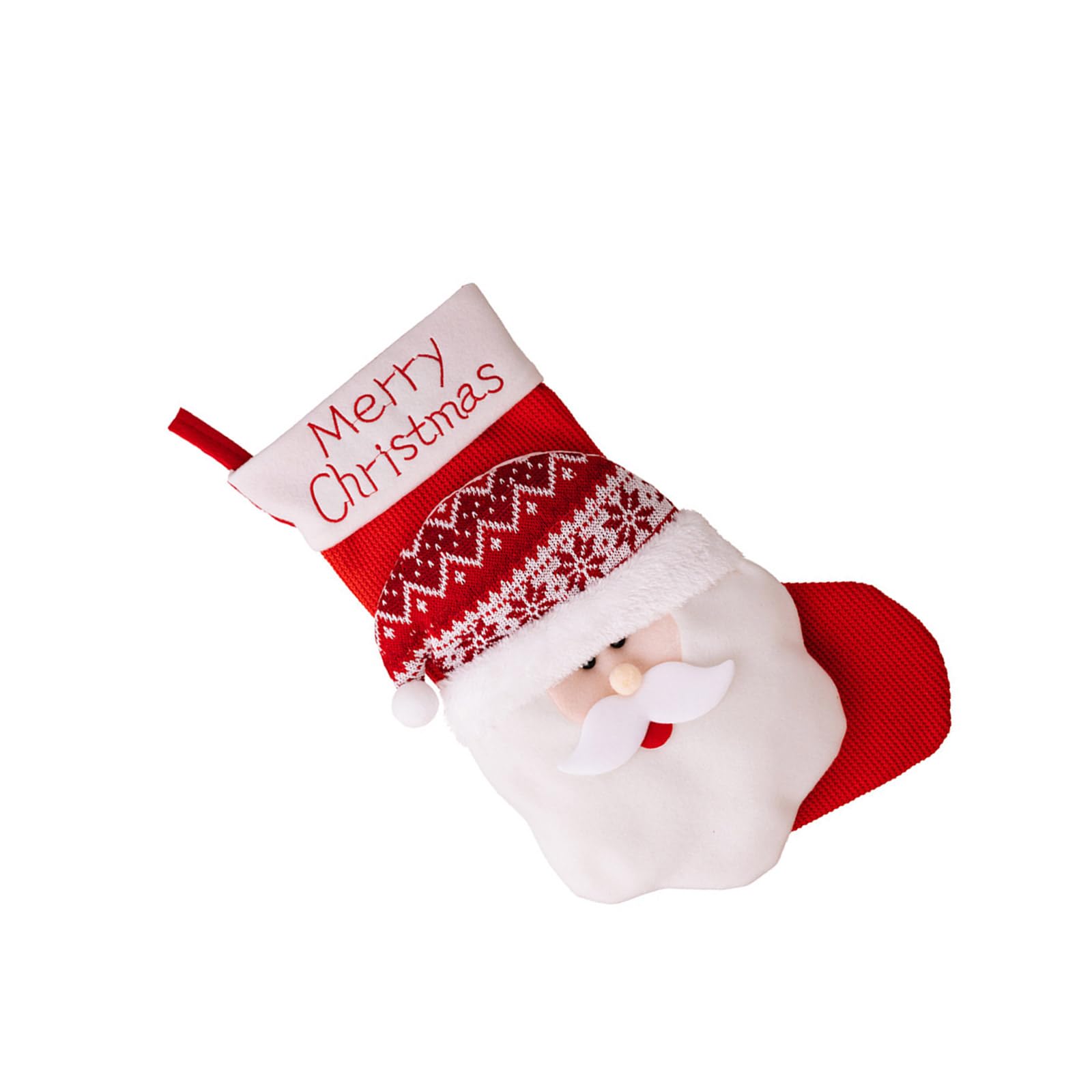 YROHGKPN Christmas Stocking Soft Fabric Tree Adornment Knitted Kids Present Bag Santa/Snowman/Deer Christmas Socks Decoration Polyester Stocking
