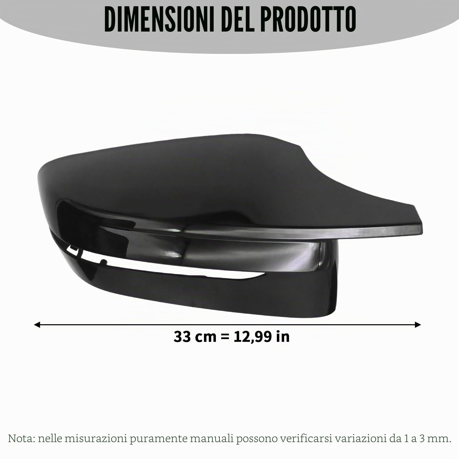 Copriretrovisori auto, sostitutivi per BMW 3 4 5 7 8 Serie G20 G21 G30 G38 G22 G23 G11 G12 G15 G16, coperture retrovisori nere lucide (1 coppia)