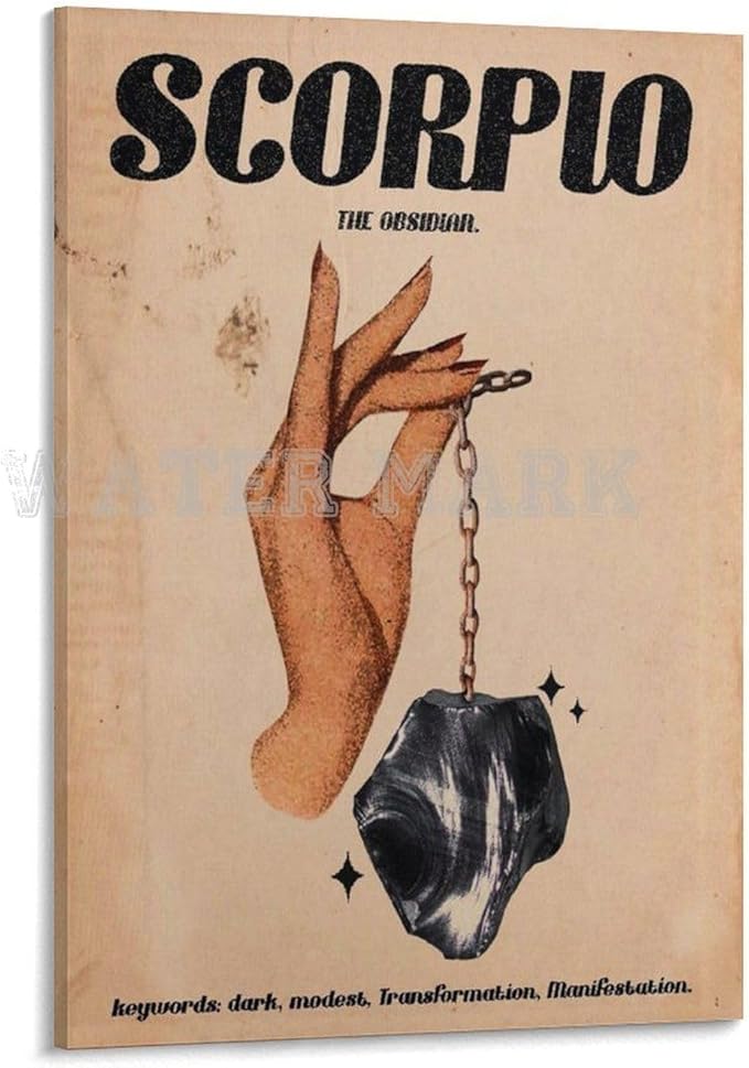 Vintage Zodiac Poster Scorpio Poster Canvas Painting Posters And Prints Wall Art for Living Room Bedroom Decor 12x18inch(30x45cm)