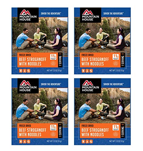 Mountain House Beef Stroganoff with Noodles - Single Serve 4-Pack