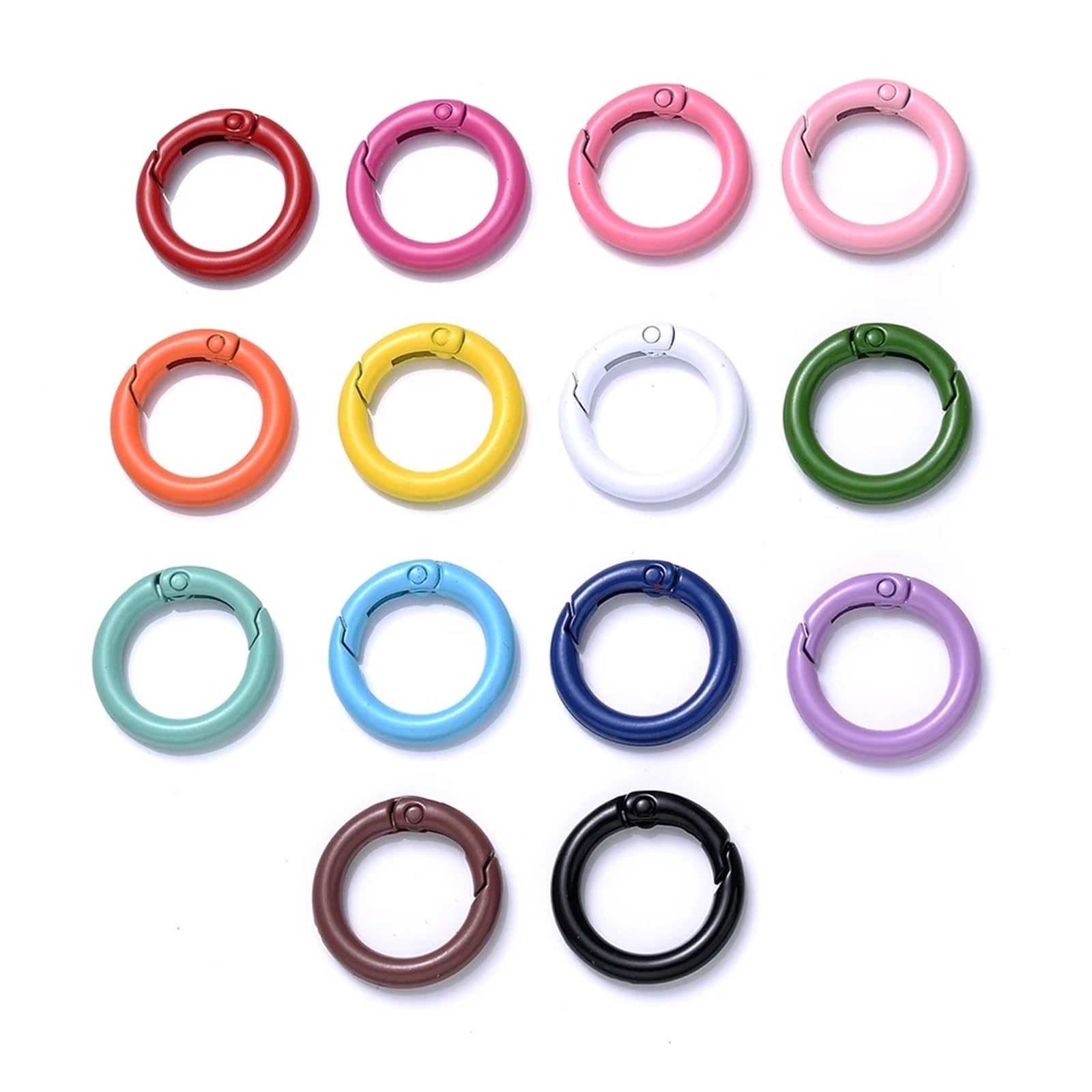20Pcs O Ring Clasp Spring Gate Lobster DIY Carabiner Keychain Bag Clips Hook Making Dog Chains Findings Sullpies for Keyrings,Wallets(Random Mix,35mm)