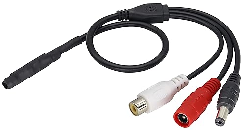 Miniatura 2 de Dispositivo de recogida de vigilancia Micrófono Cable Micrófono Audio CCTV RCA Vigilancia Micrófono DVR Dispositivo de recogida amplificado de alta