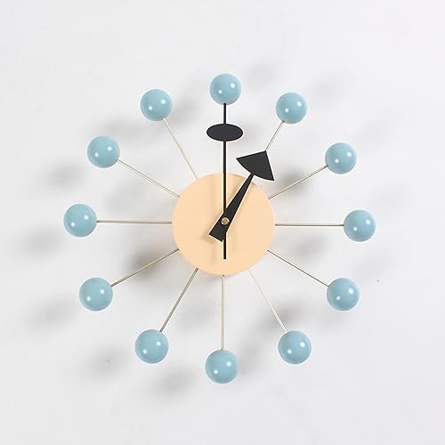Miniatura 1 de SHISEDECO Reloj de bola de mediados de siglo, pintado de madera maciza sin tictac, decorativo, moderno, silencioso, reloj de pared para el hogar,