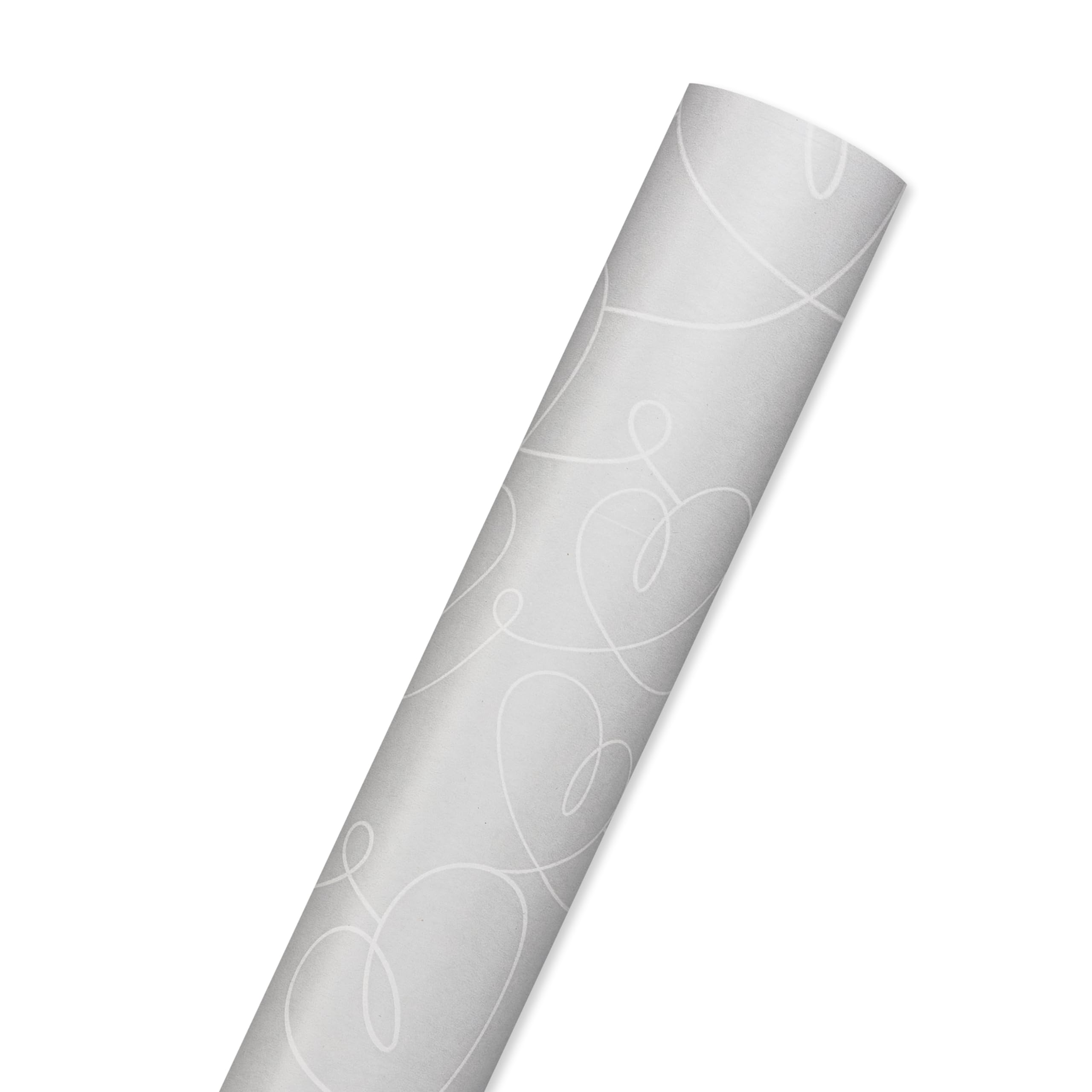 American Greetings 175 sq ft. Reversible Geschenkpapier für Hochzeiten, Jubiläen, Brautpartys und alle Gelegenheiten, handgezeichnete Herzen (1 Rolle, 76,2 cm x 21,3 m)