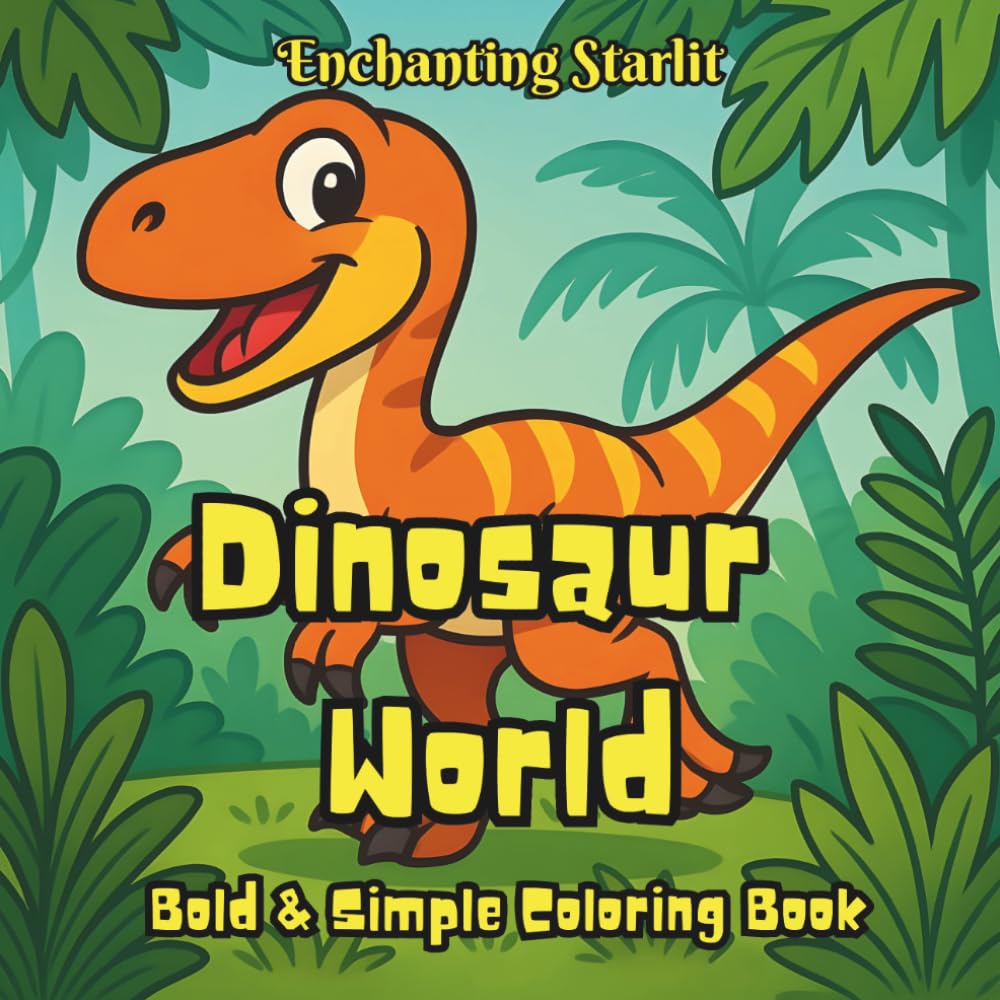 Dinosaur World: Bold & Simple Coloring Book (Discovery – A Coloring Series for Curious Minds by Enchanting Starlit)
