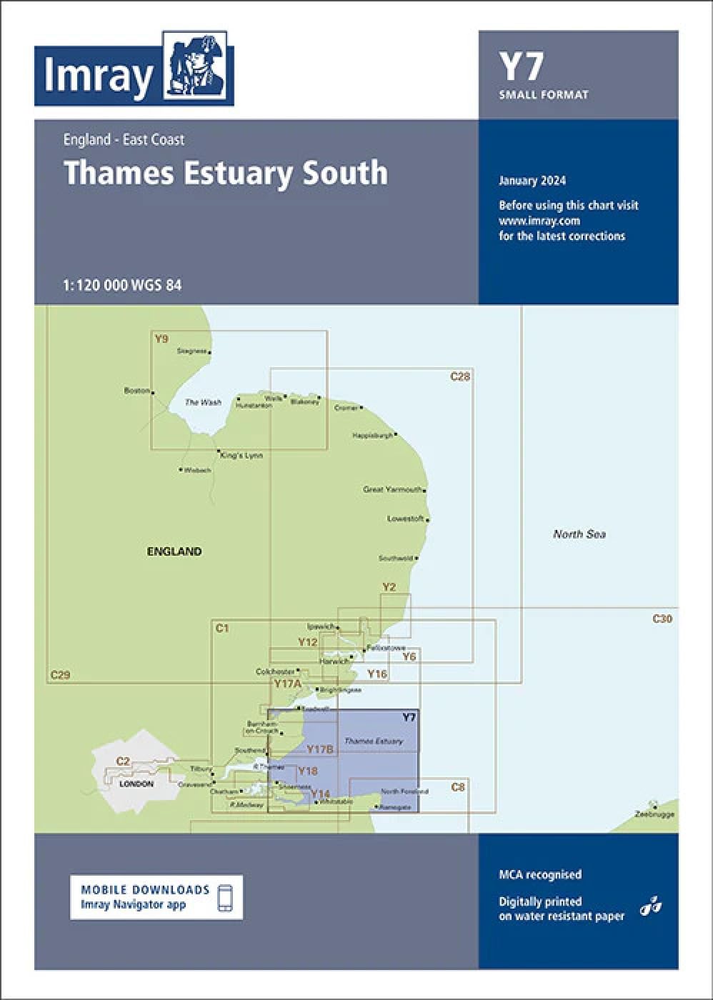 Imray Chart Y7: Thames Estuary South (Y Charts): 7