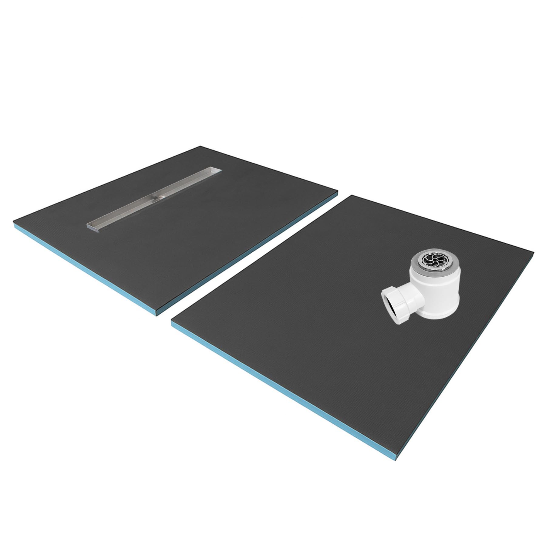 Linear Wetroom Shower -Split Square Shower Tray with Linear Drain (Solid) 900 x 900 x 30mm - Split Design for Flexible Installations