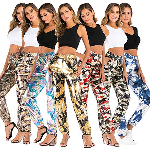 Calça casual, Andoer Calça esportiva casual feminina de cintura alta Calça de moletom Hip Hop Calça