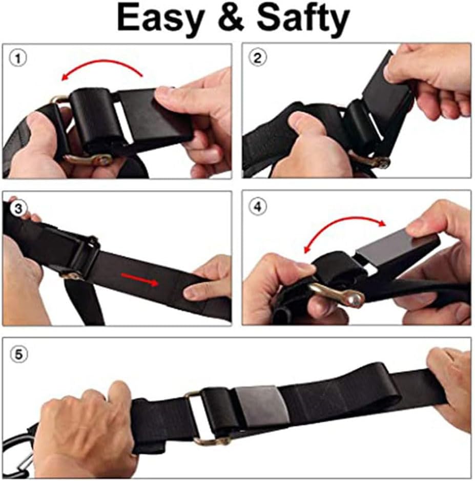 Trailer Boat Transom Tie Down Straps Marine Bunding Belt with Metal Buckle Marine Traction Rope Cord