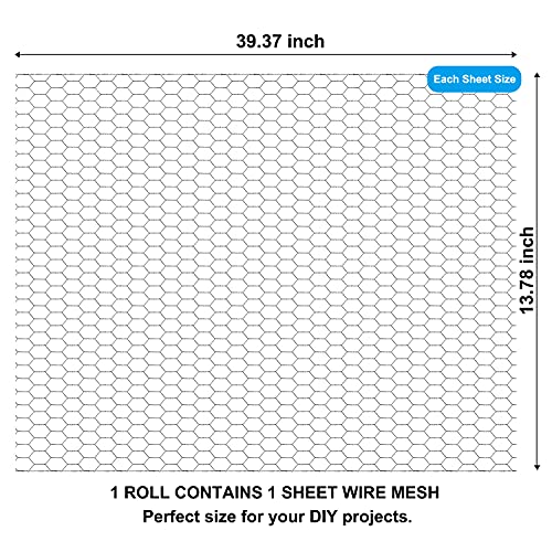 Uwioff Chicken Wire Net For Craft Projects, Galvanized Hexagonal Chicken Wire Fence Netting With Fine Mesh, Floral Chicken Wire, Home And Garden Use With Bonus Gifts - 13.7'' W X 39.3'' L #TOP1