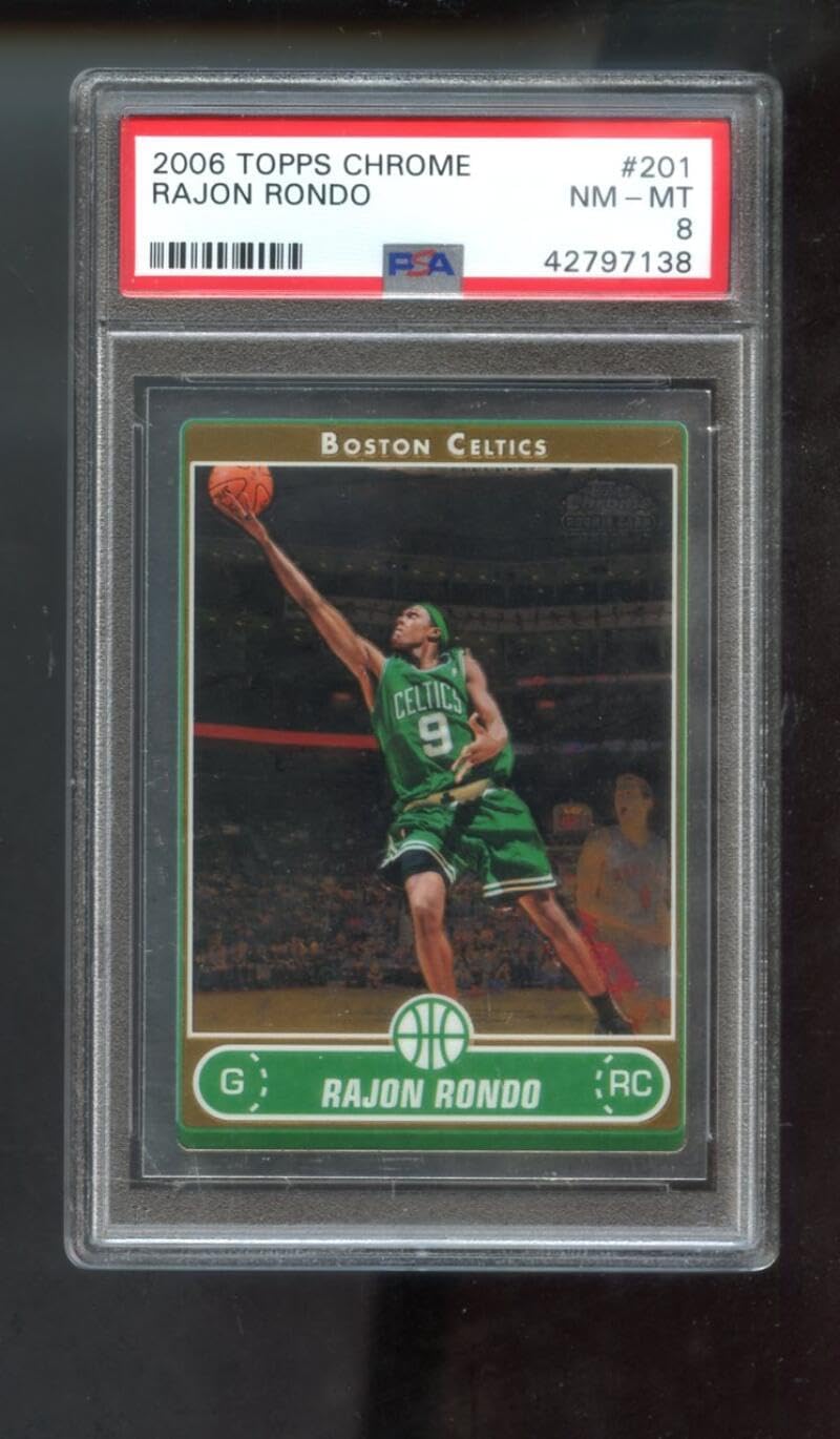 2006-07 Topps Chrome #201 Rajon Rondo ROOKIE RC PSA 8 Graded Basketball Card NBA 06-07 Boston Celtics 2006-2007