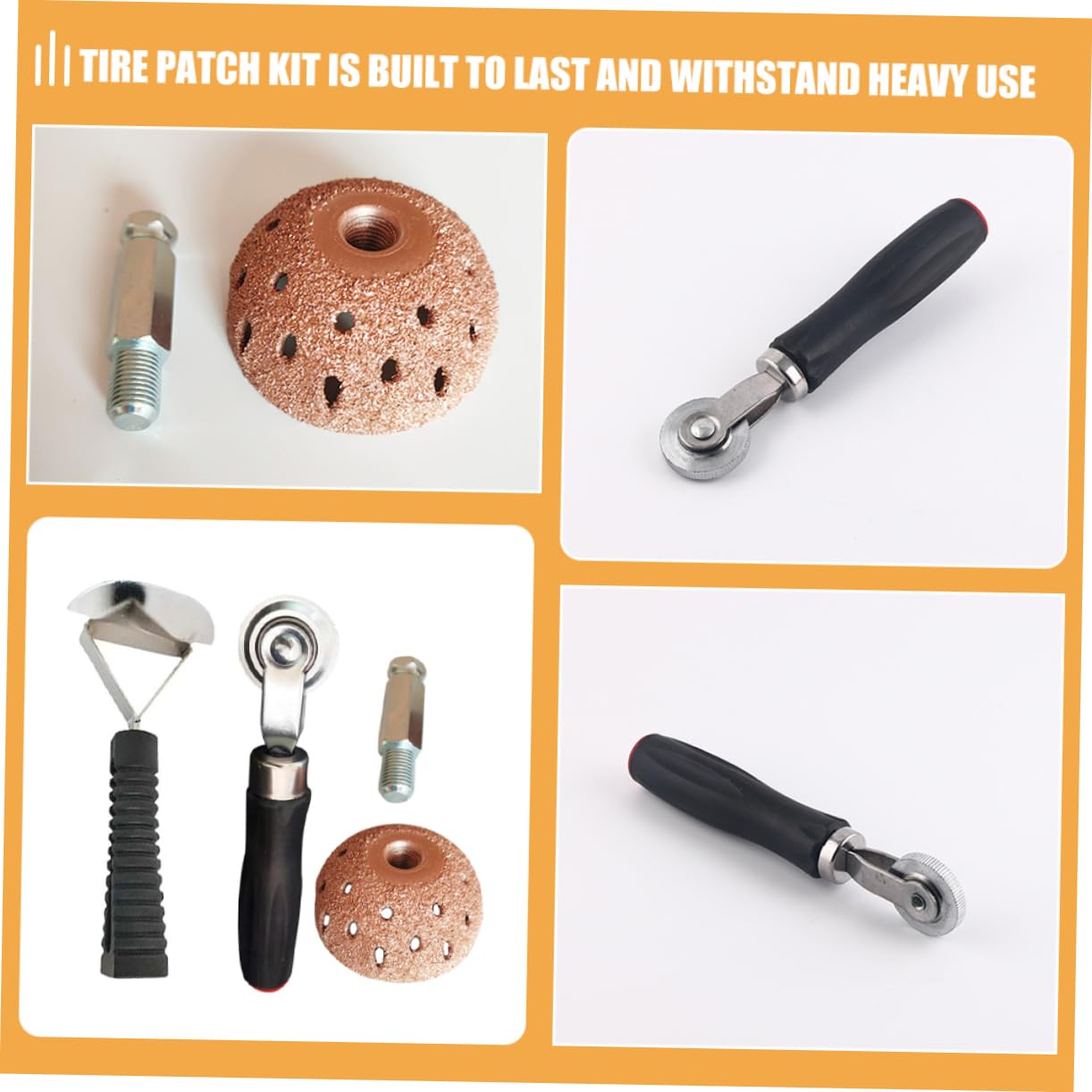 Kit Riparazione Pneumatici Auto e Bicicletta Strumenti Compatti e Robusti Rulli per Toppe Pressore e Spatola Facile da Trasportare e Usare per Manutenzione Gomme