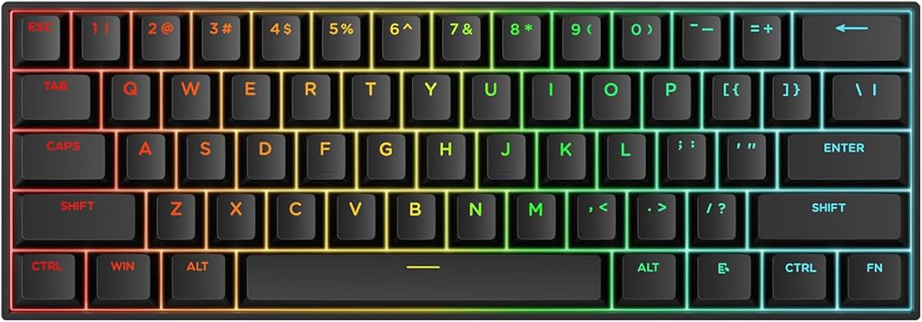 MCHOSE Ace 60 PRO Gaming Keyboard 60 Percent, Hall Effect Keyboard Wired, Magnetic Switch Keyboards Rapid Trigger, 8K Polling Rate, Adjustable Actuation Point, RGB Lighting, HotSwap, Black
