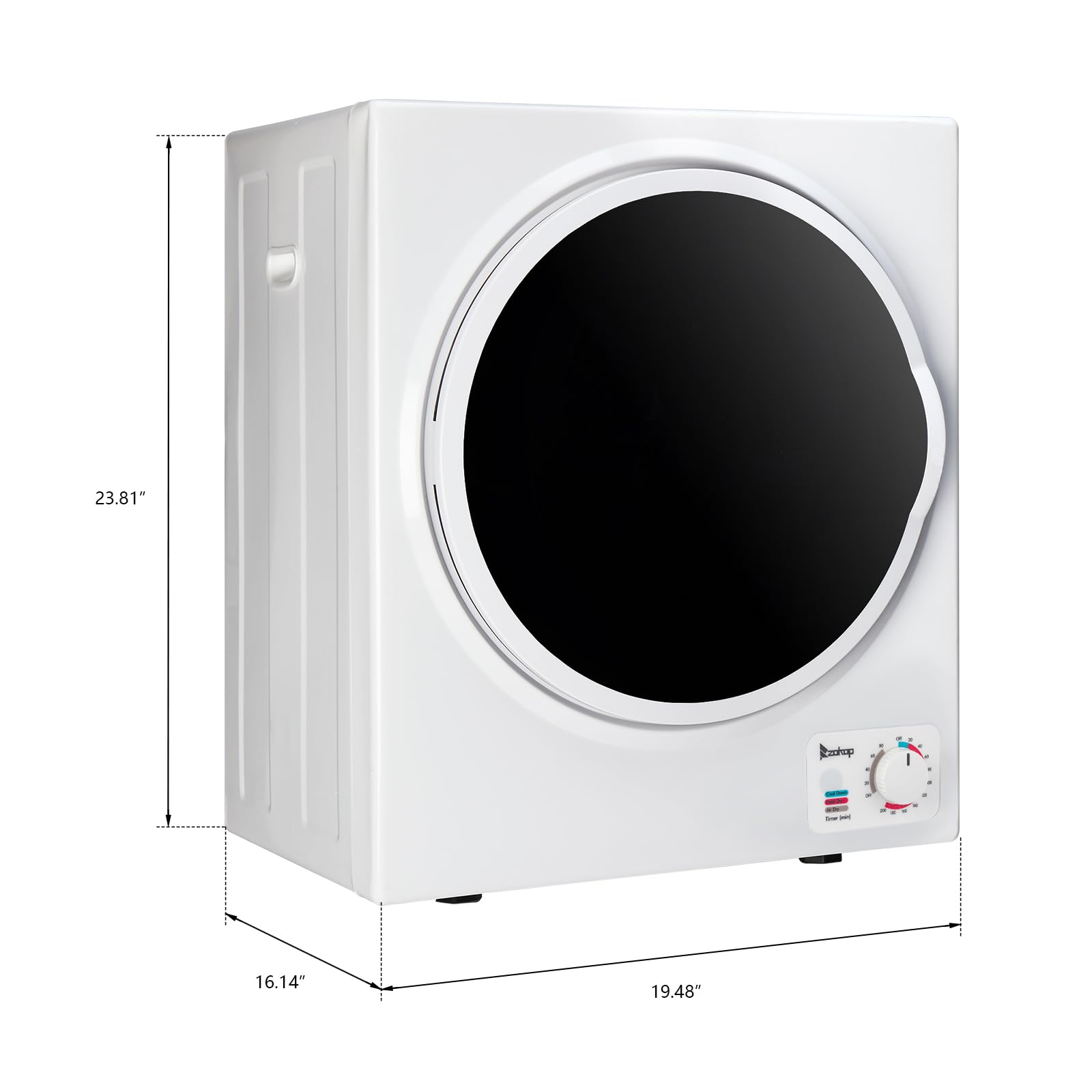 LEADZM Sèche-linge compact 850W 2.5KG évacuation portable pour appartement maison dortoir Classe énergétique C