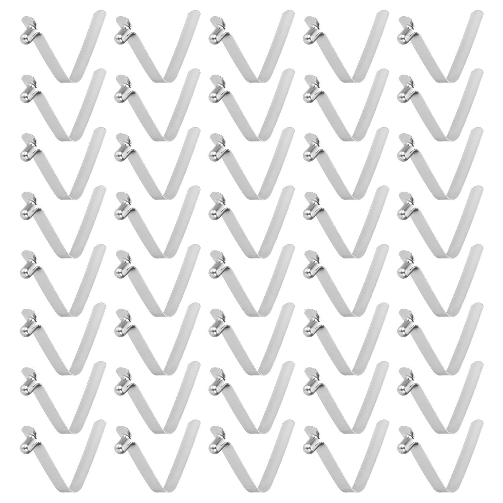 sourcing map 40pcs Single Button Kayak Paddle Snap Spring Clip 5x7.5x35mm 65Mn Spring Steel V-Shaped Hollow Lift Telescopic Locking Tube Pole Clips for Tent Umbrella Camping