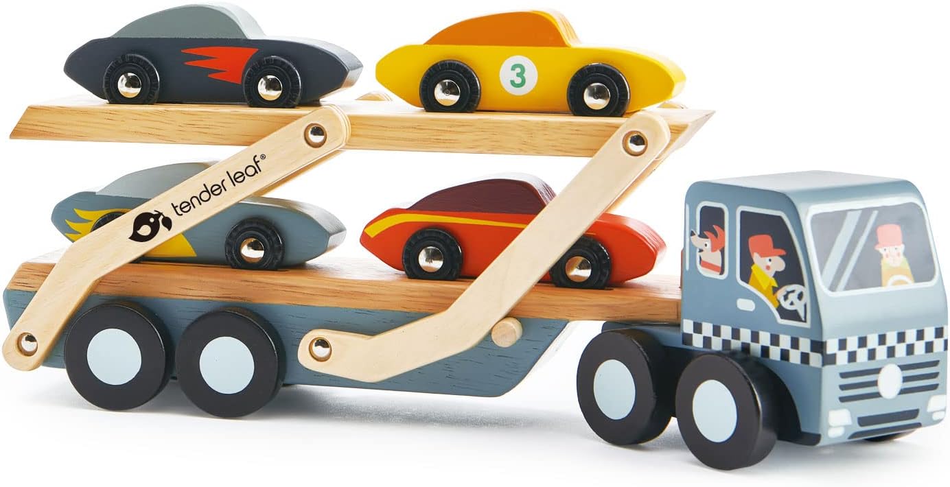 Tender Leaf Toys Car Transporter - Imaginative Play Gift for Children Encourage Social Development and Language Skills
