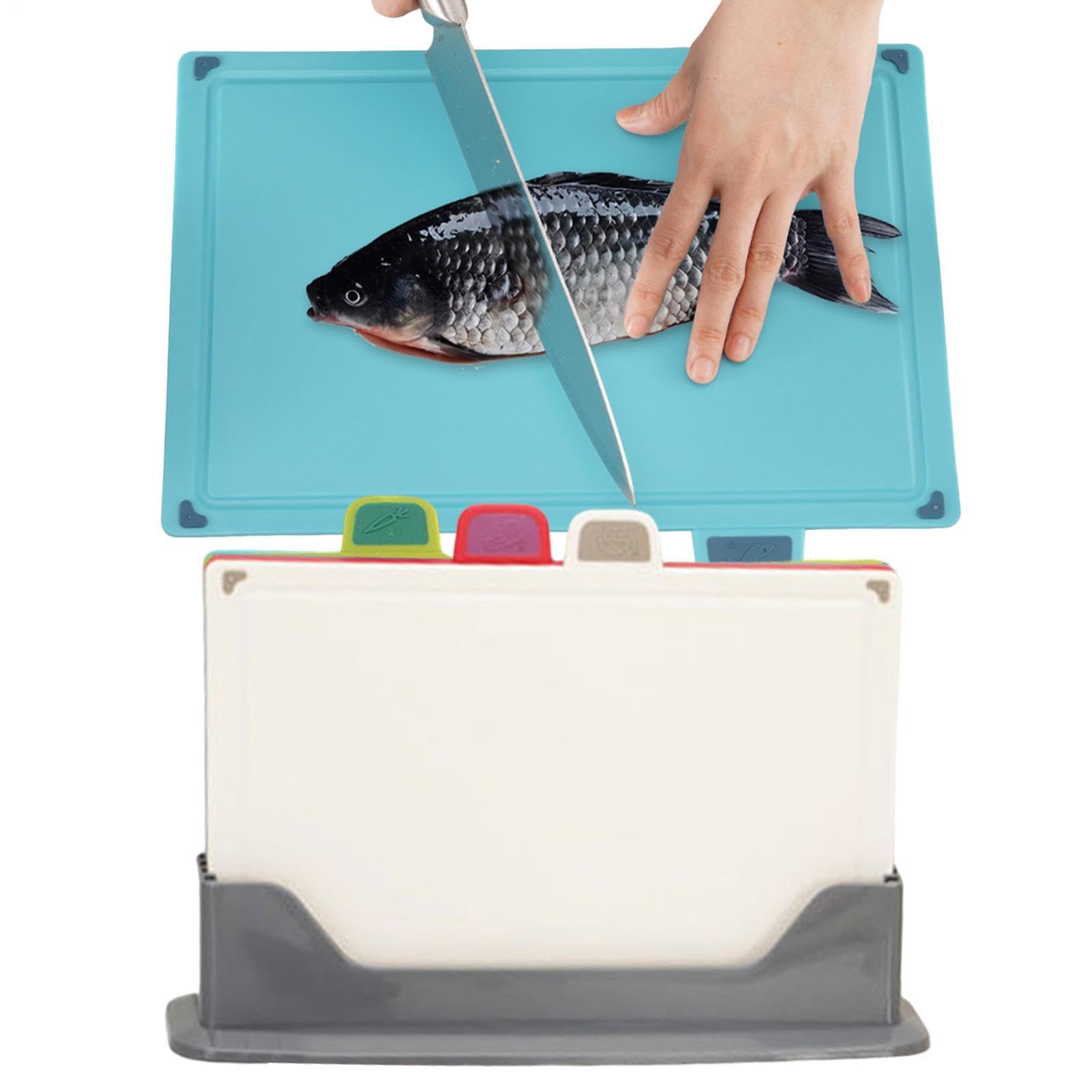 Tablas De Cortar Para Cocina 4 Piezas Bandeja Organizadora Antideslizante | Tabla Camping Para Carne Verduras Queso Pan Pasteles Sushi Cocina Casera Viaje Camping Al Aire Libre
