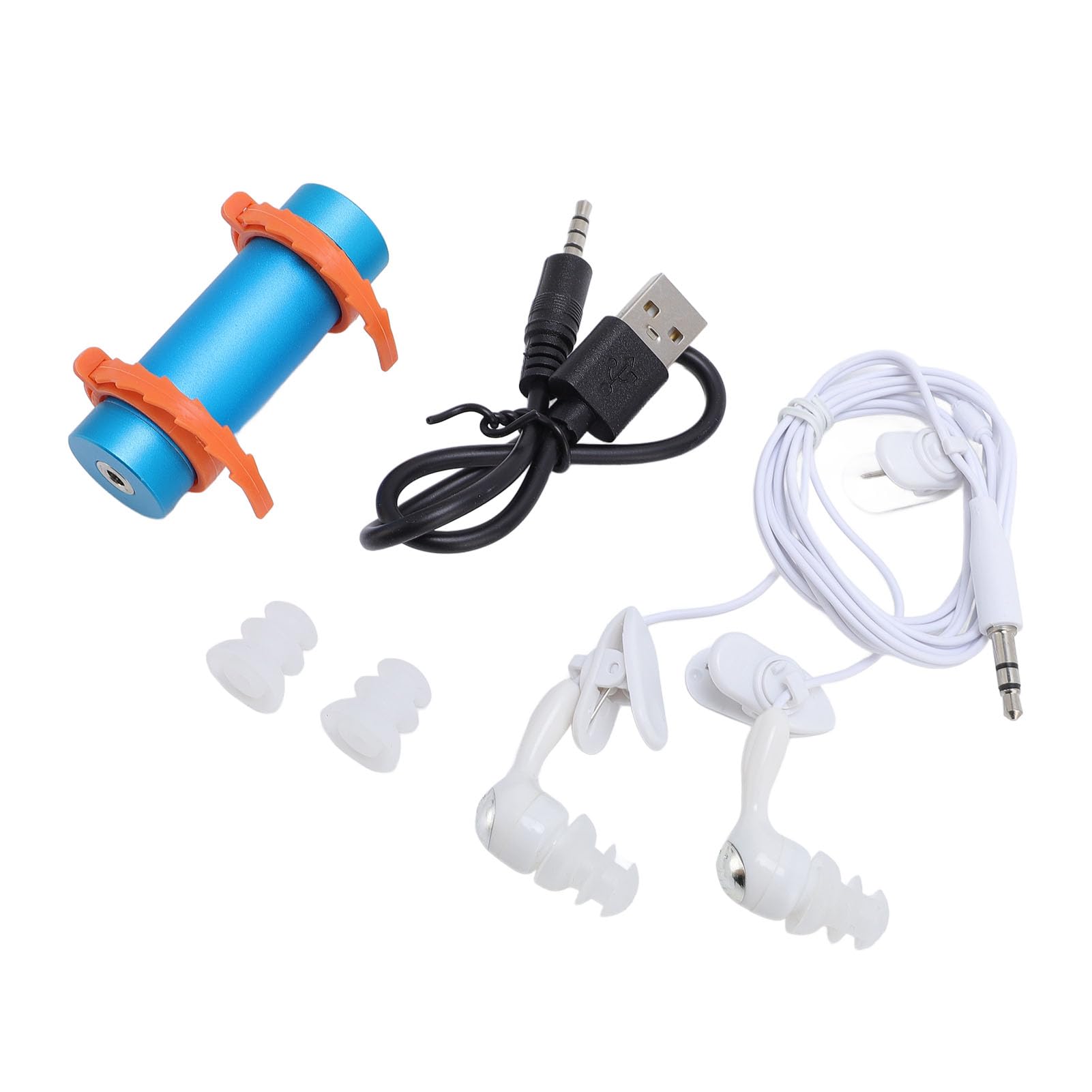 Reproductor de Mp3 Impermeable para Natación, Disfrute de hasta 2,000 Canciones, Reproductor de Música Submarina de 8 GB con Auriculares a Prueba de Agua, Reproductor de Música, (Blue)
