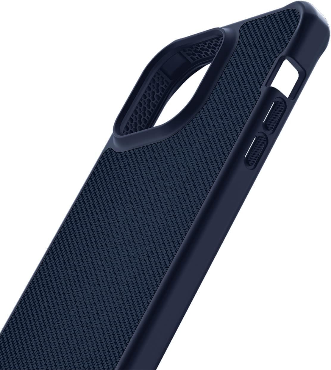 ITSKINS Ballistic R // Nylon Protective Phone Case Compatible with iPhone 14 Pro, Slim Hybrid Case, Anti-Slip, Heavy Duty Shockproof Cover, Military Phone Case - Dark Blue