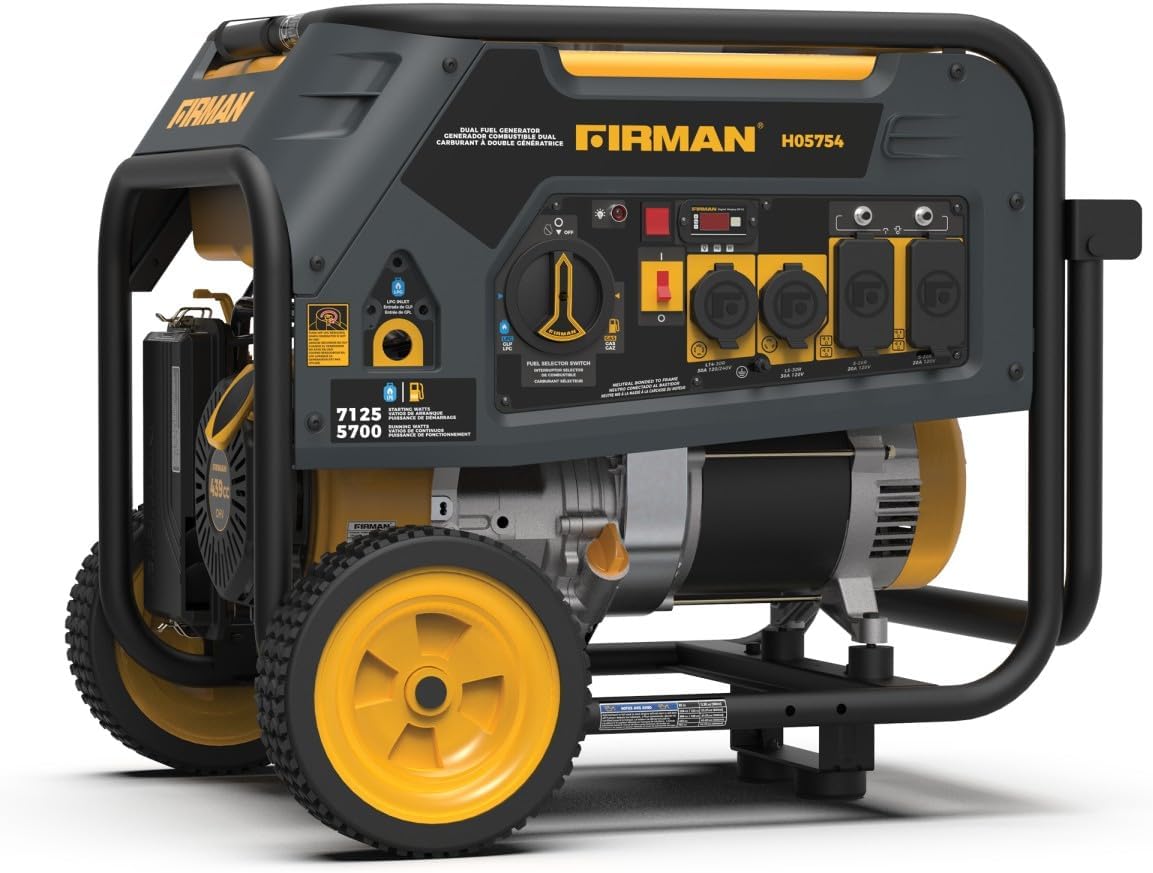 61S6Dqy5GkL._AC_SL1200_ FIRMAN H05754 Dual Fuel Portable Generator