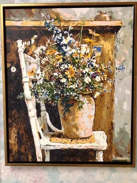 BAISITE Paint by Numbers Kit for Adults Beginners,20" Lx16 W Canvas for Painting Kits for Adults in Colorful Box Daisy Vase-BSC003-Already Stretched on a Wooden Frame HXL-BSC003-3 Already Famed(20"X16")