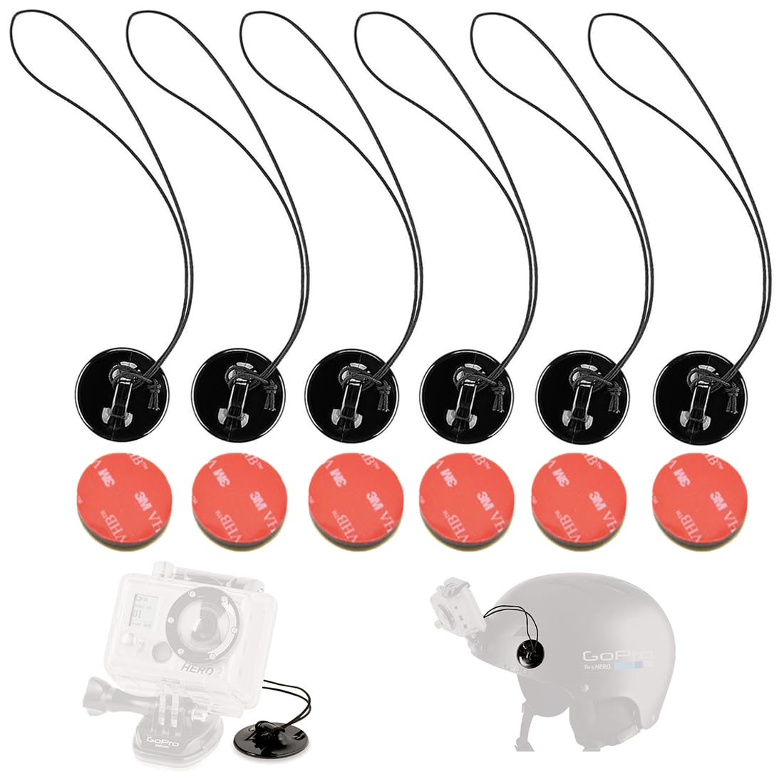 Amazon.com: DEKEENSTAR Action Camera Safety Tether Strong Adhesive Stickers  Strap Cord Compatible with GoPro Hero 13, 12, 11, Insta360 X5 X4, DJI OSMO  Action 6/5 Pro/4, SJCAM,AKASO Action Camera Helmet Mounts : Electronics