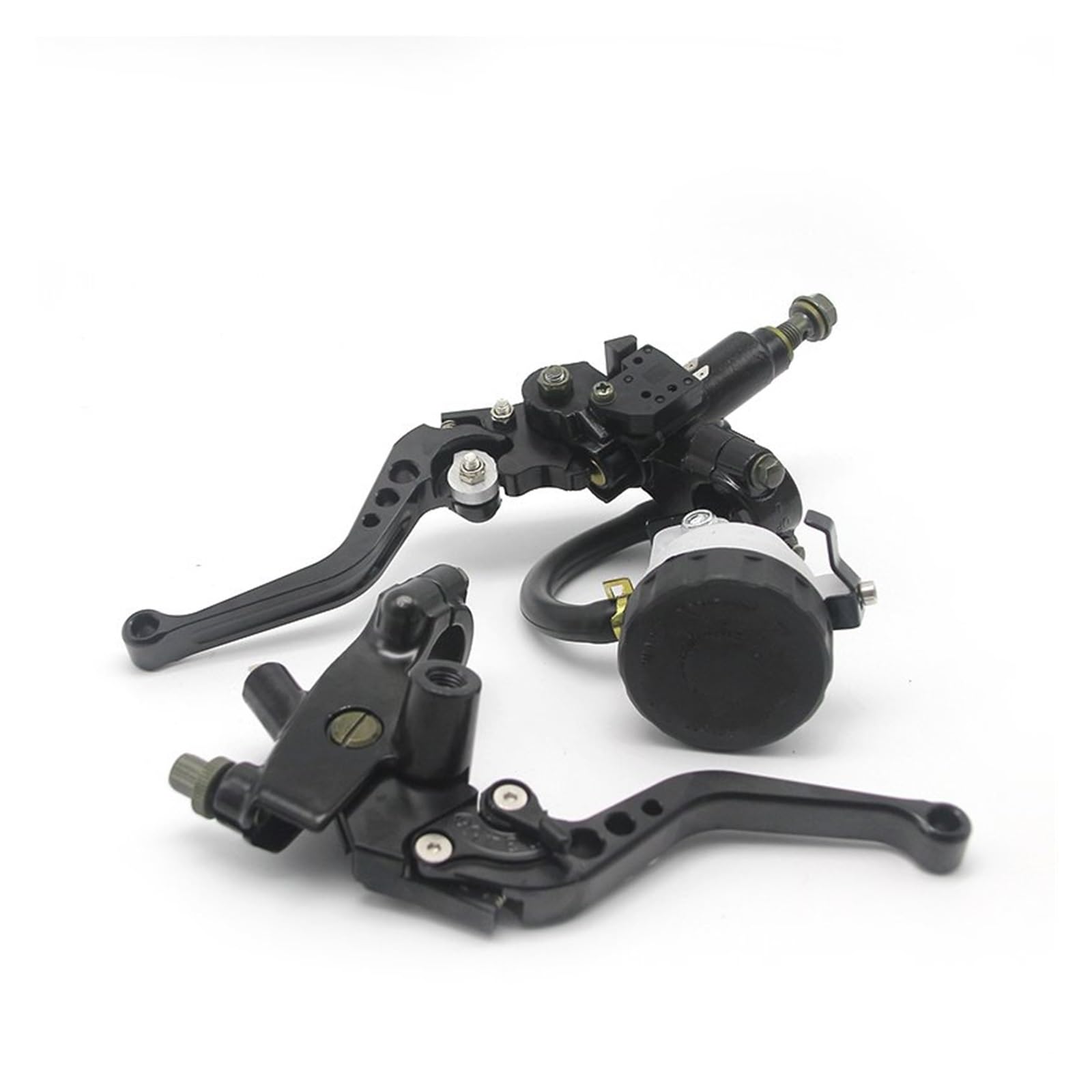 Iukmr Black Set Motorcycle Clutch Brake Lever 7/8" 22Mm Motorcycle Clutch Brake Master Cylinder Reservoir Levers Kit Fluid Set(Black Set)