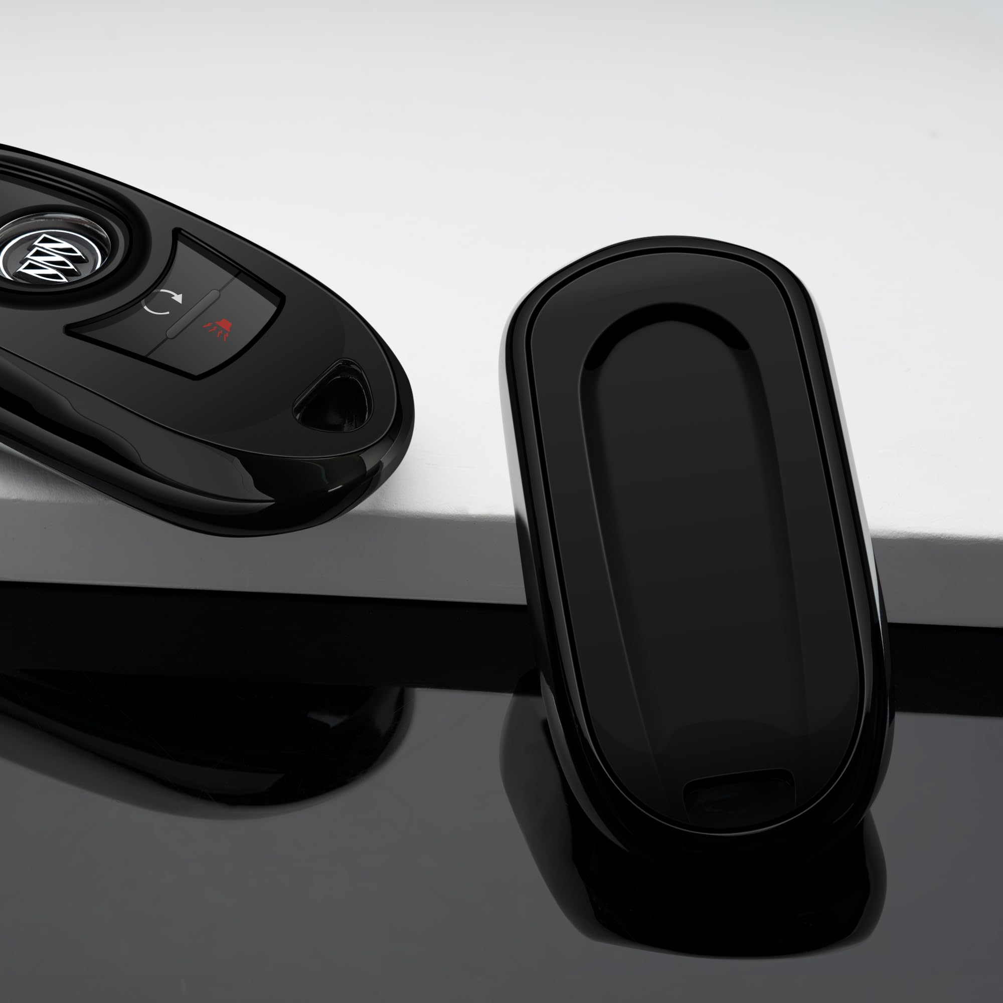 LEERLY Key Fob Cover For Buick Encore, Enclave, Envision, Lacrosse, Regal - Black TPU Case With Keychain - View #13