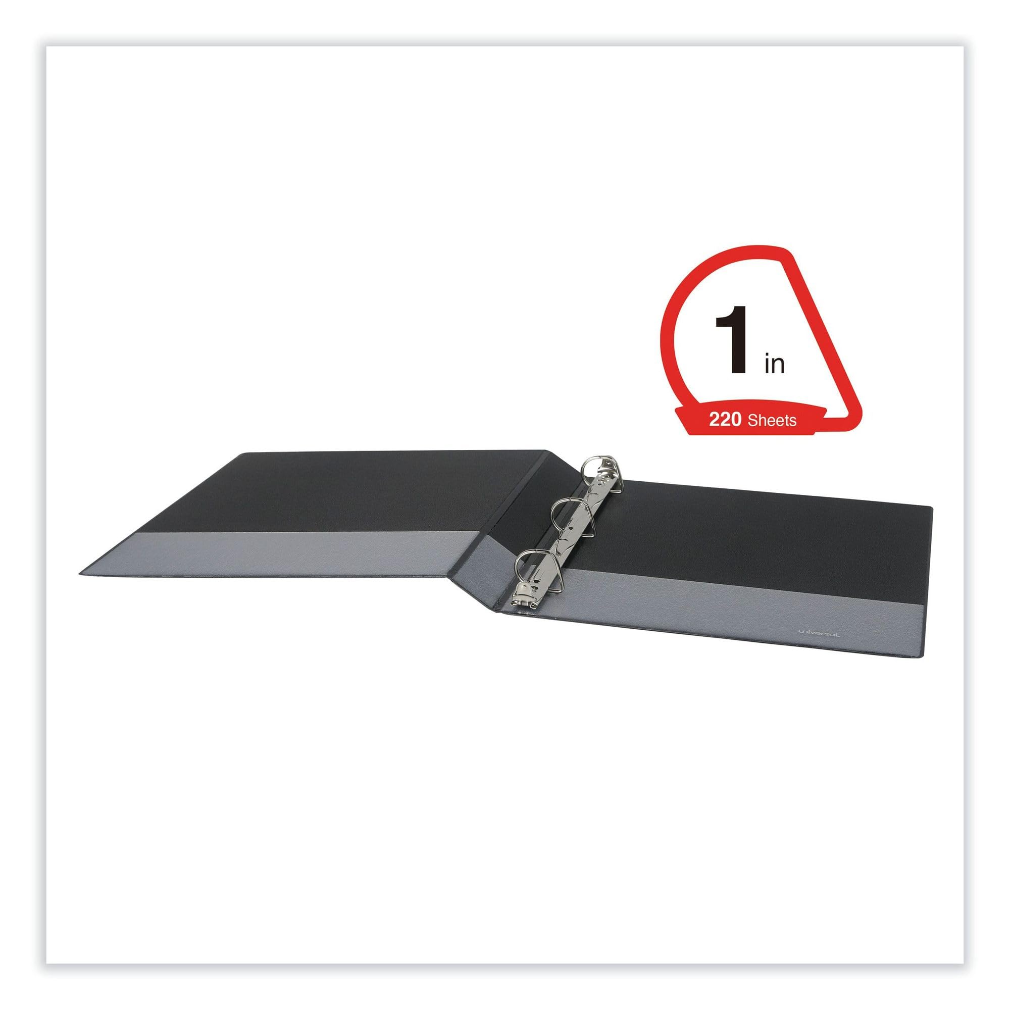 Universal Raccoglitore inclinato con anello a D, 3 anelli, capacità 2,5 cm, 11 x 8,5, nero, 12/cartone