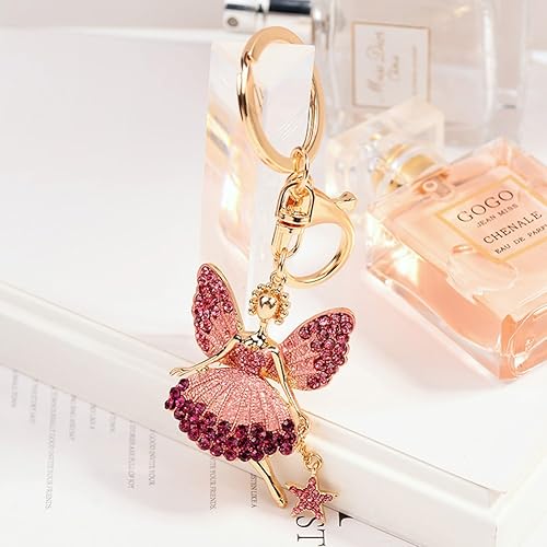 Miniatura 3 de Moda mujer cristal bailando ángel llavero bolso colgante