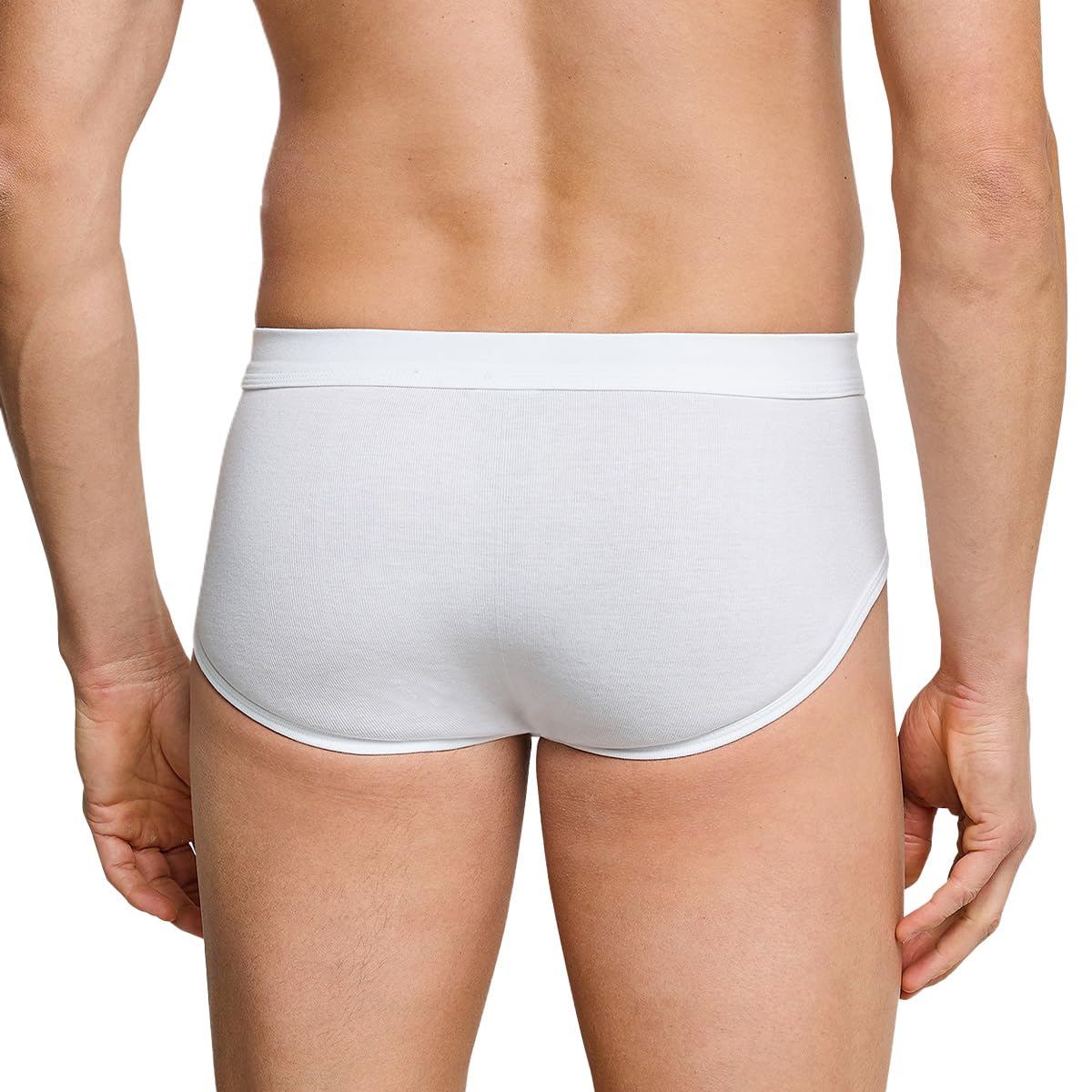 Schiesser Herren Slips mit Eingriff, Feinripp, Weiß, 4er Pack