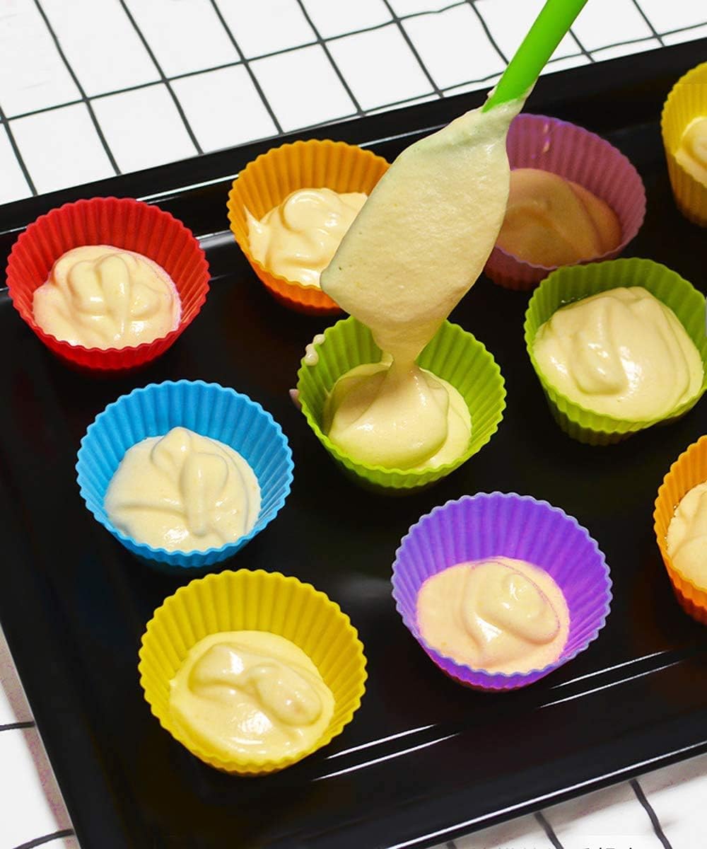 30 Pack Silicone Baking Cups, Reusable Non Stick Silicone Cupcake Liners for Baking