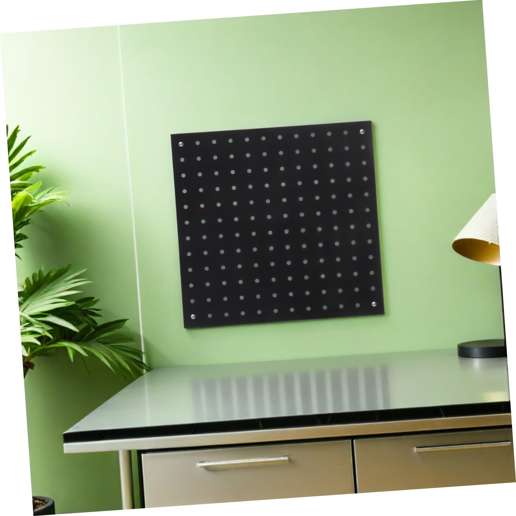 4piezas Tablero Perforado de Alta Resistencia Metal Negro para Organizador de Herramientas Garaje Cocina Oficina Almacenamiento de Pared