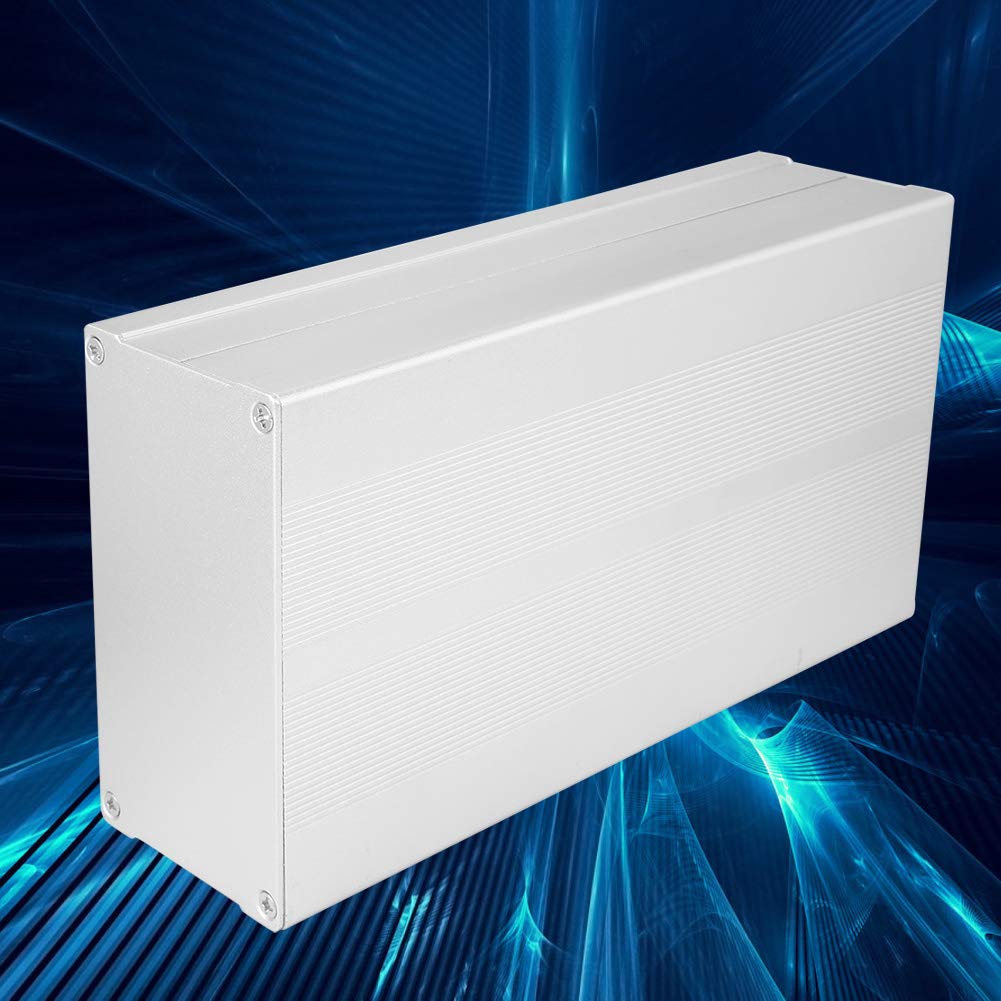 SIXRUN Aluminiumkühlbox, Schnellwärmeabteilung, Premium -elektromagnetische Abschirmung, 55 X 106 X 200 Mm für -Elektronikprojekte ((Sandsilber und flacher Teller))