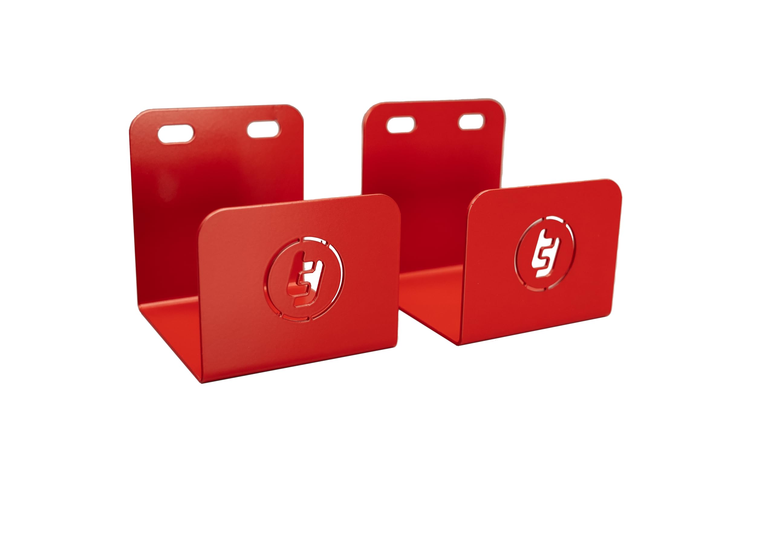 Tradetidy Red Broom Brackets (Pair) – Heavy-Duty Steel Holders For T-Shaped Brooms – Ideal For Vans, Garages & Workshops – Made In The Uk