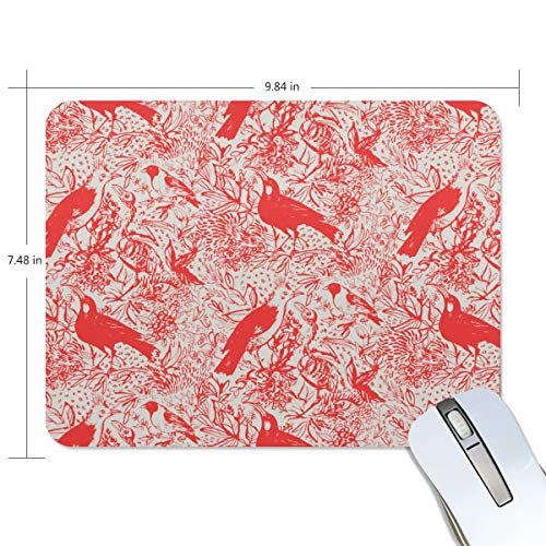 Preisvergleich Produktbild Mauspad MalpLENA Blutrote Vögel Malerei Mauspad Premium texturierte Mauspad Anti-Rutsch-Gummi Unterlage für Laptop, Computer und PC