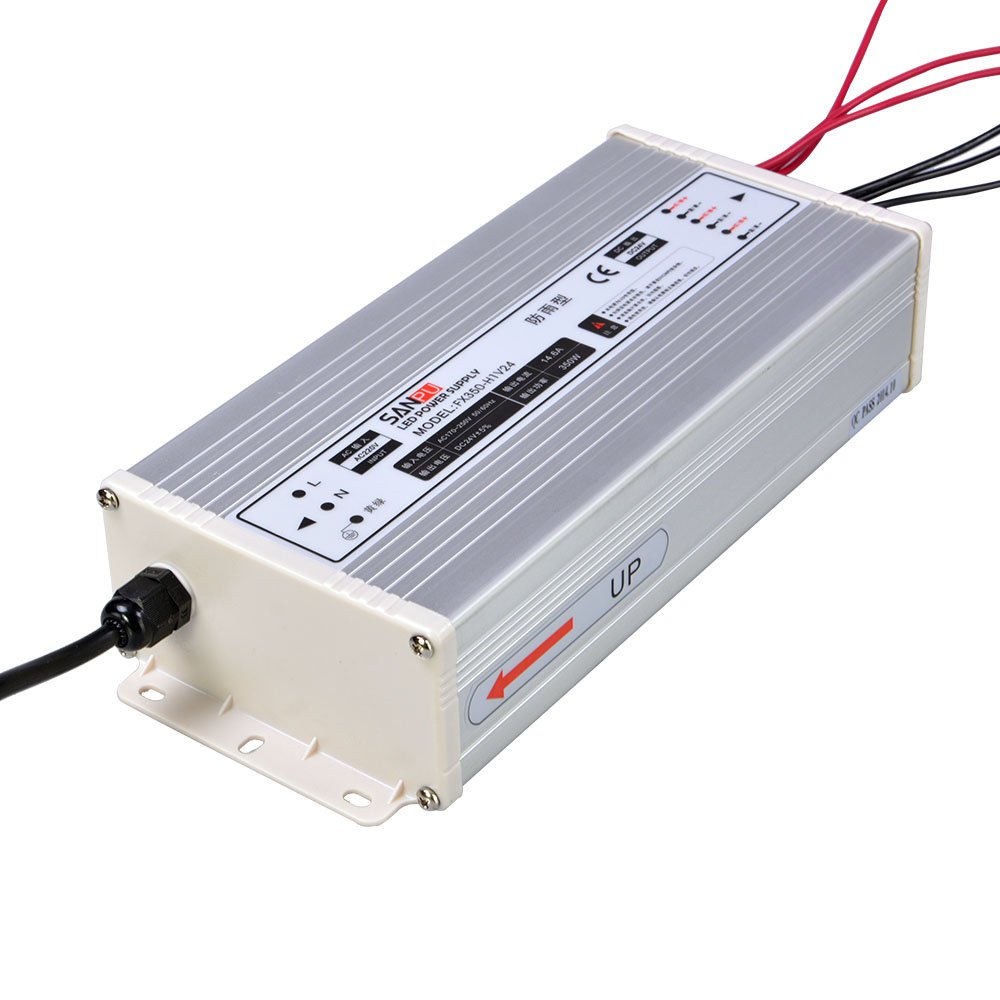 LED Switch Mode Power Supply 350w 24v DC Constant Voltage Switching Driver 220v AC Input Transformer Rainproof for Light Bars (SANPU FX350-H1V24)