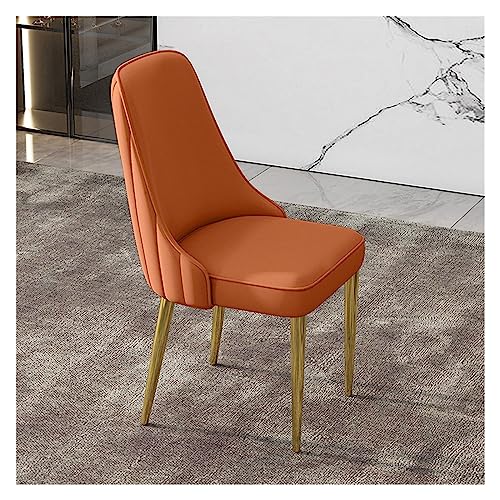 Chaise de salle à manger milieu du siècle en simili cuir et pieds dorés