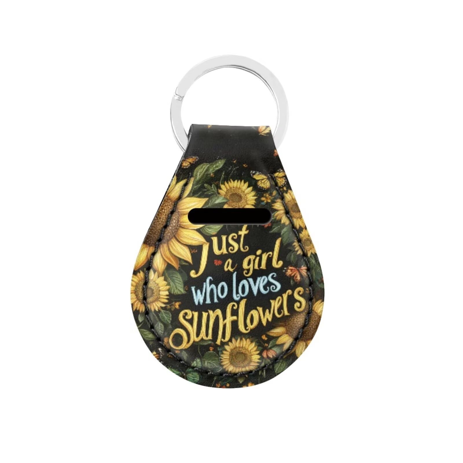 GIFTPUZZ Cute Car Key Chain for Women Men with Small Coin Holder Pocket Neoprene