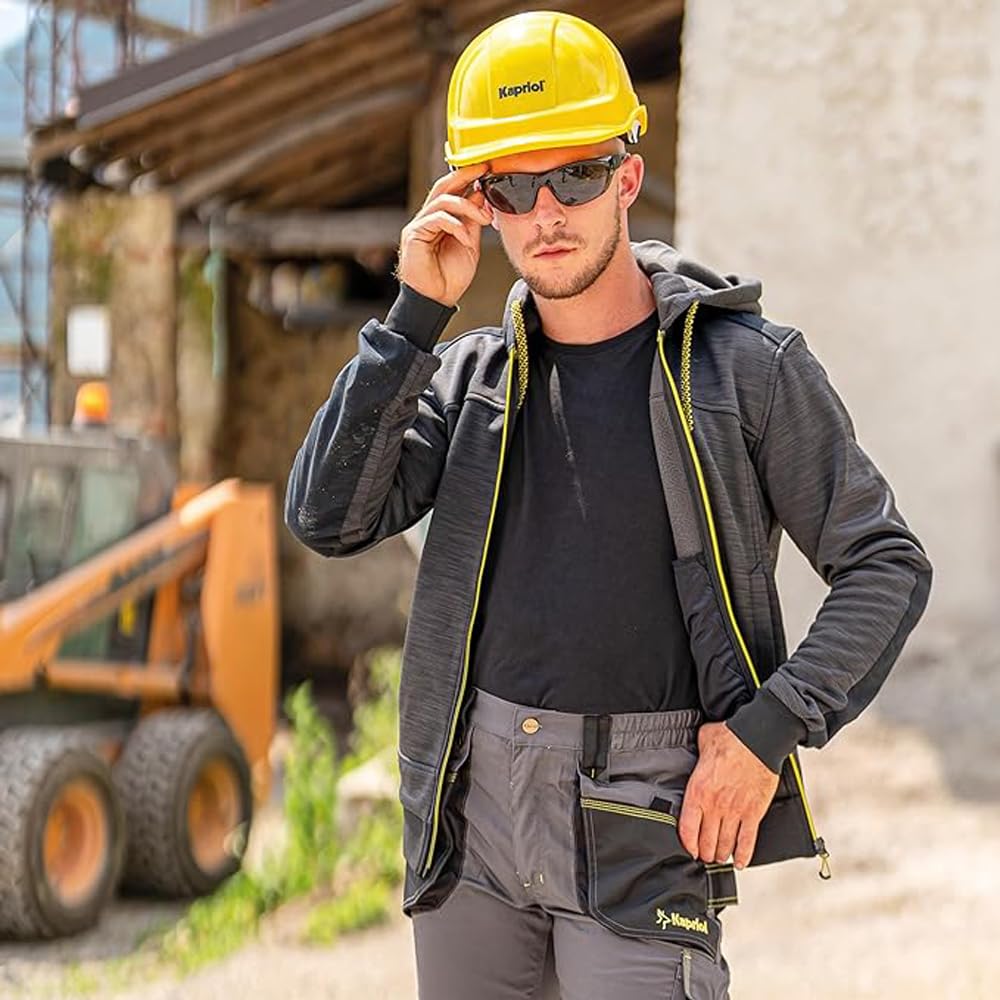 FELPA UOMO DA LAVORO SLICK ZIP CAPPUCCIO REGOLABILE NERO M-XXL KAPRIOL