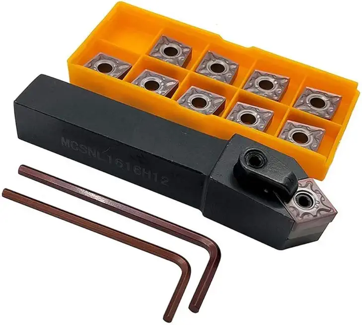 1 pcs MCSNL1616H12 Lathe Turning Tool Holder + 10pcs CNMG120408-MA VP15TF Carbide Insert Turning Tips Tool