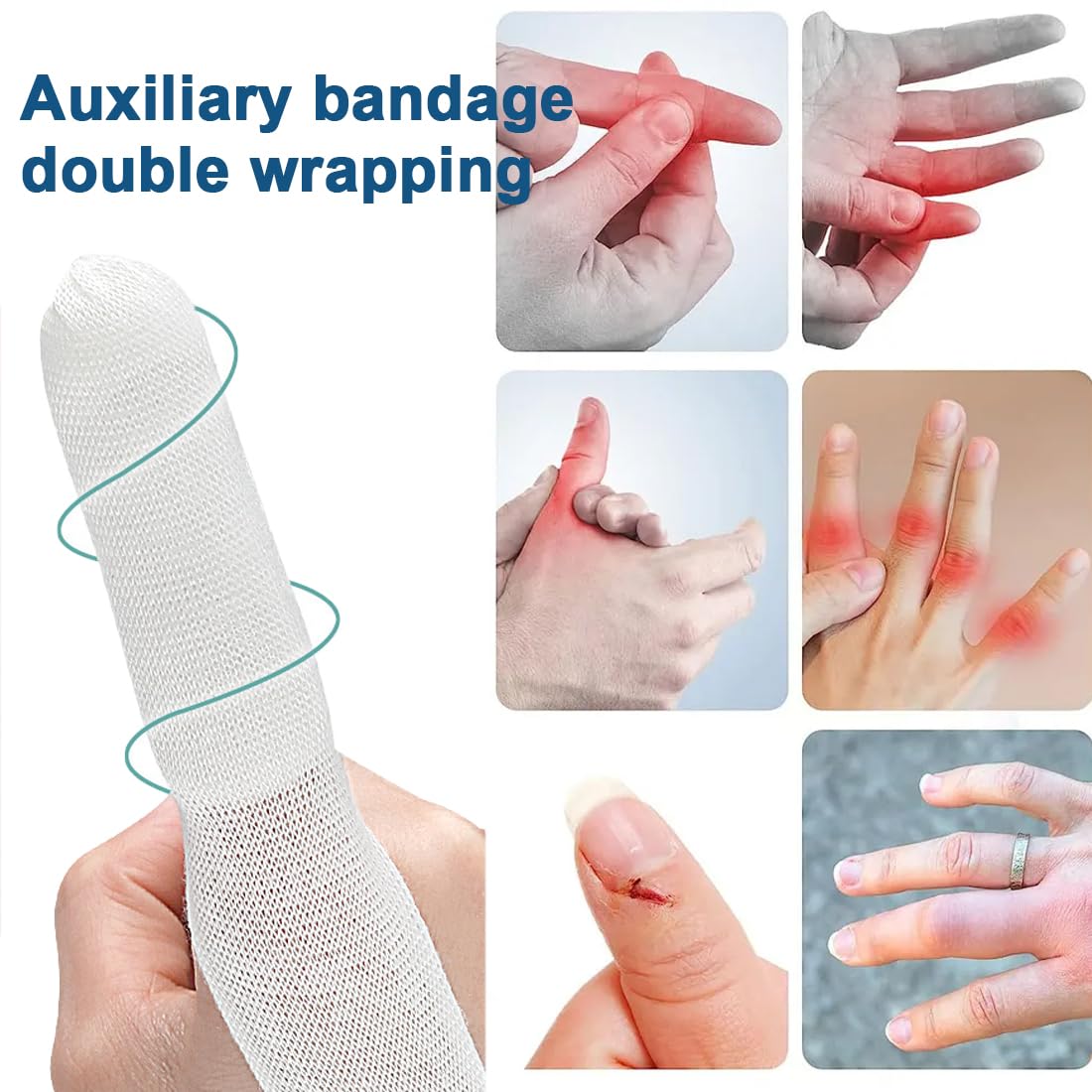 8 Pièces Pansement Doigt, Bandage Tubulaire Doigt Élastique, Doigt Respirant Protege Doigt Pour Premiers Secours, pour Protection Contre les Blessures Aux Doigts