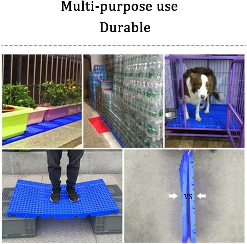 Plastic Pallets -PE Material Modular Interlocking Pallet and Storage System for Warehouse, Supermarket, Kitchen Or Indoor-Outdoor (Color : Blue-1Pack, Size : 60x60x3cm)