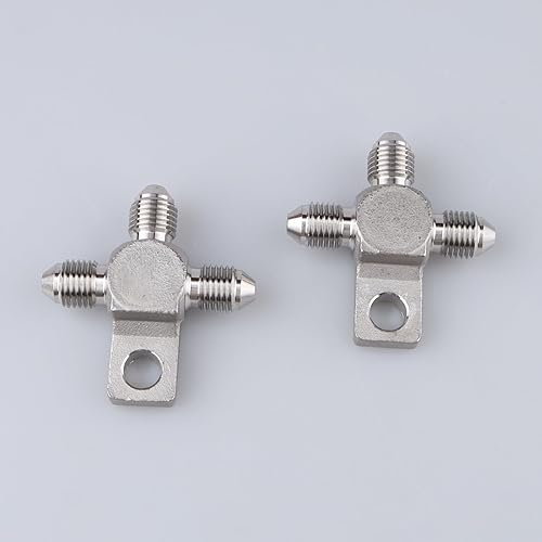 Miniatura 2 de 2 piezas de acero inoxidable -3 AN macho manguera de freno extremo T bloque con lengüeta de montaje