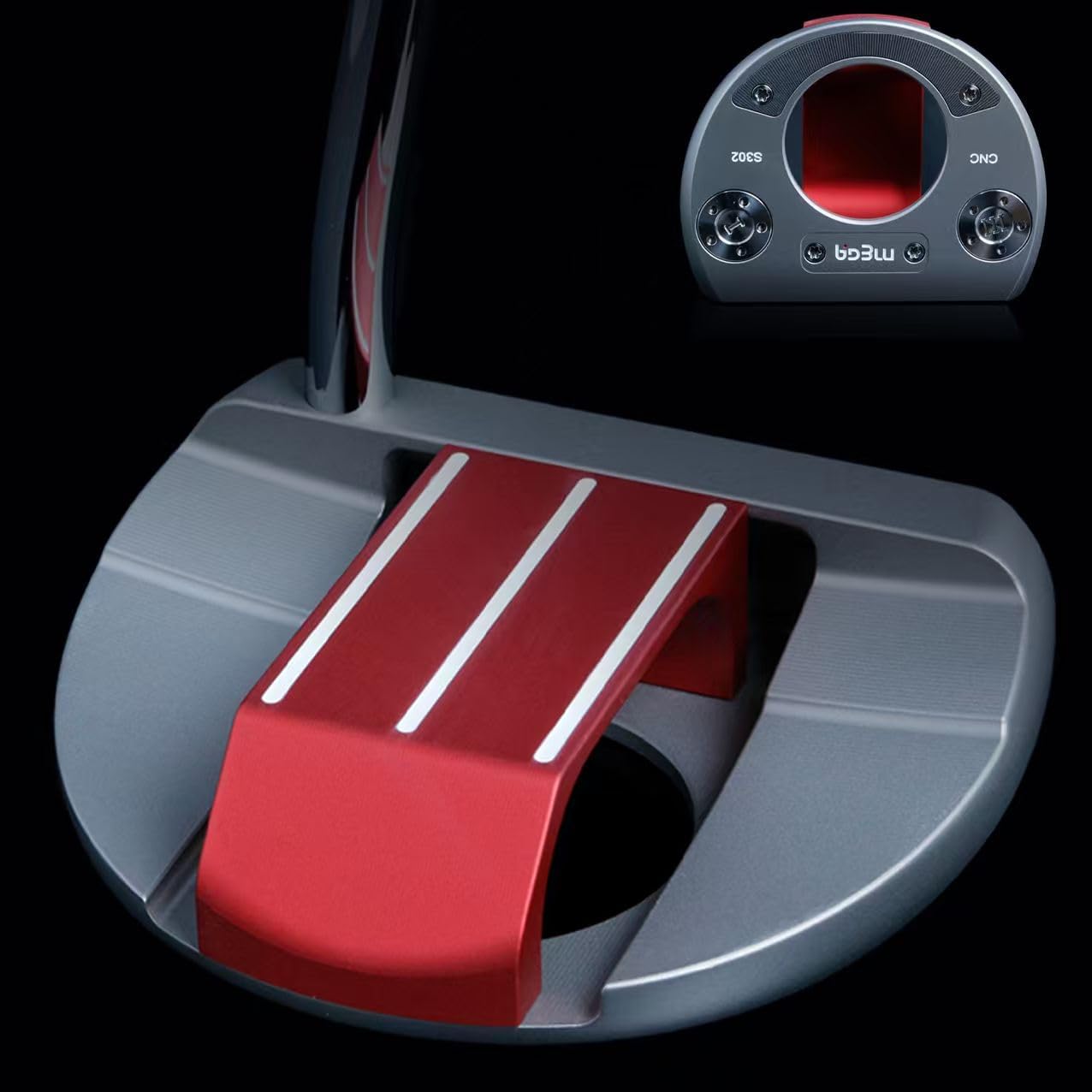 Golf Stand Putter S302 CNC Head Carbon Fiber Shaft PU Grip Stability Professional Golf Clubs Self-Standing