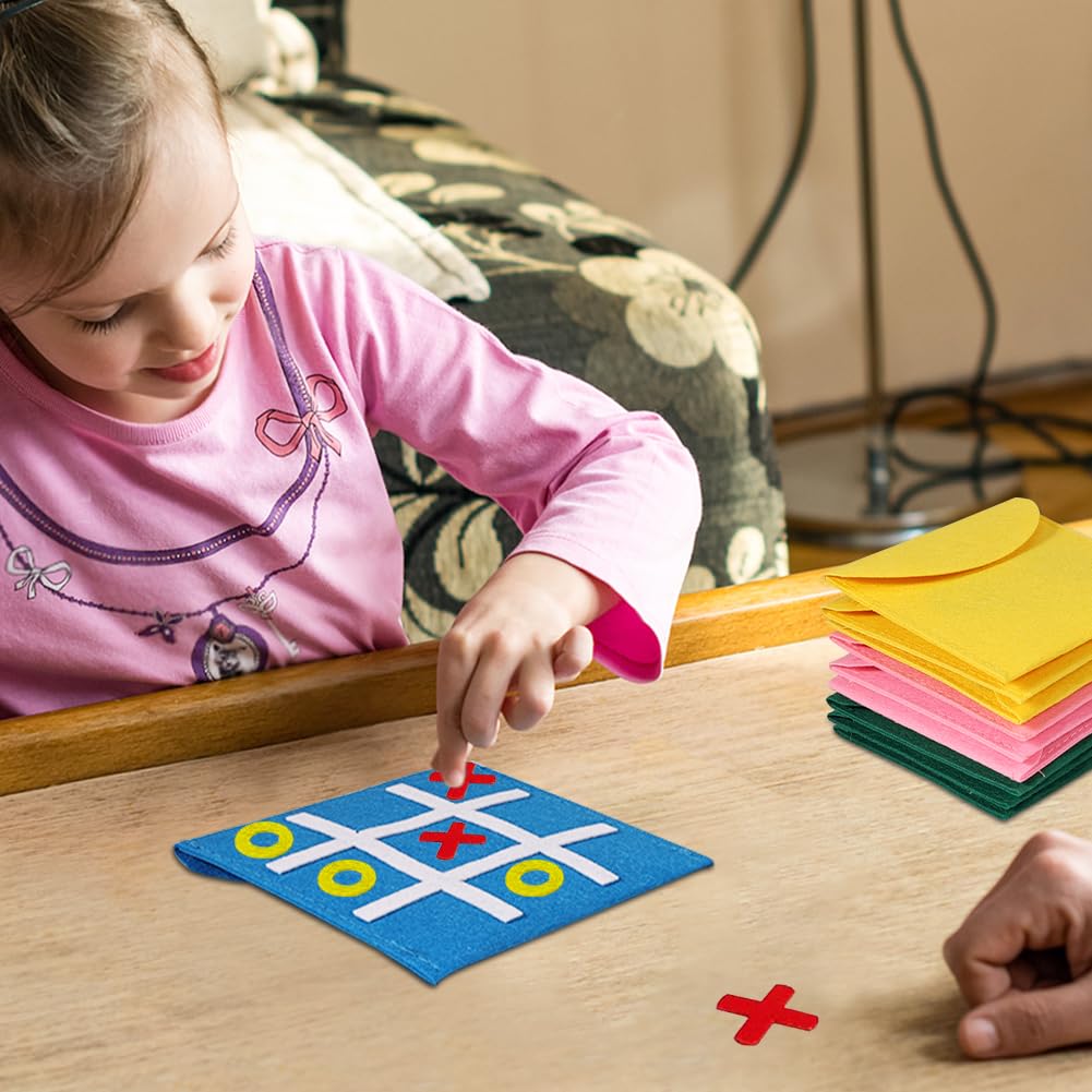 12 pezzi Tic Tac Toe gioco per bambini, mini gioco da tavolo in feltro, giocattolo educativo per compleanno dei bambini, festa di Natale, regali di fine anno, aula