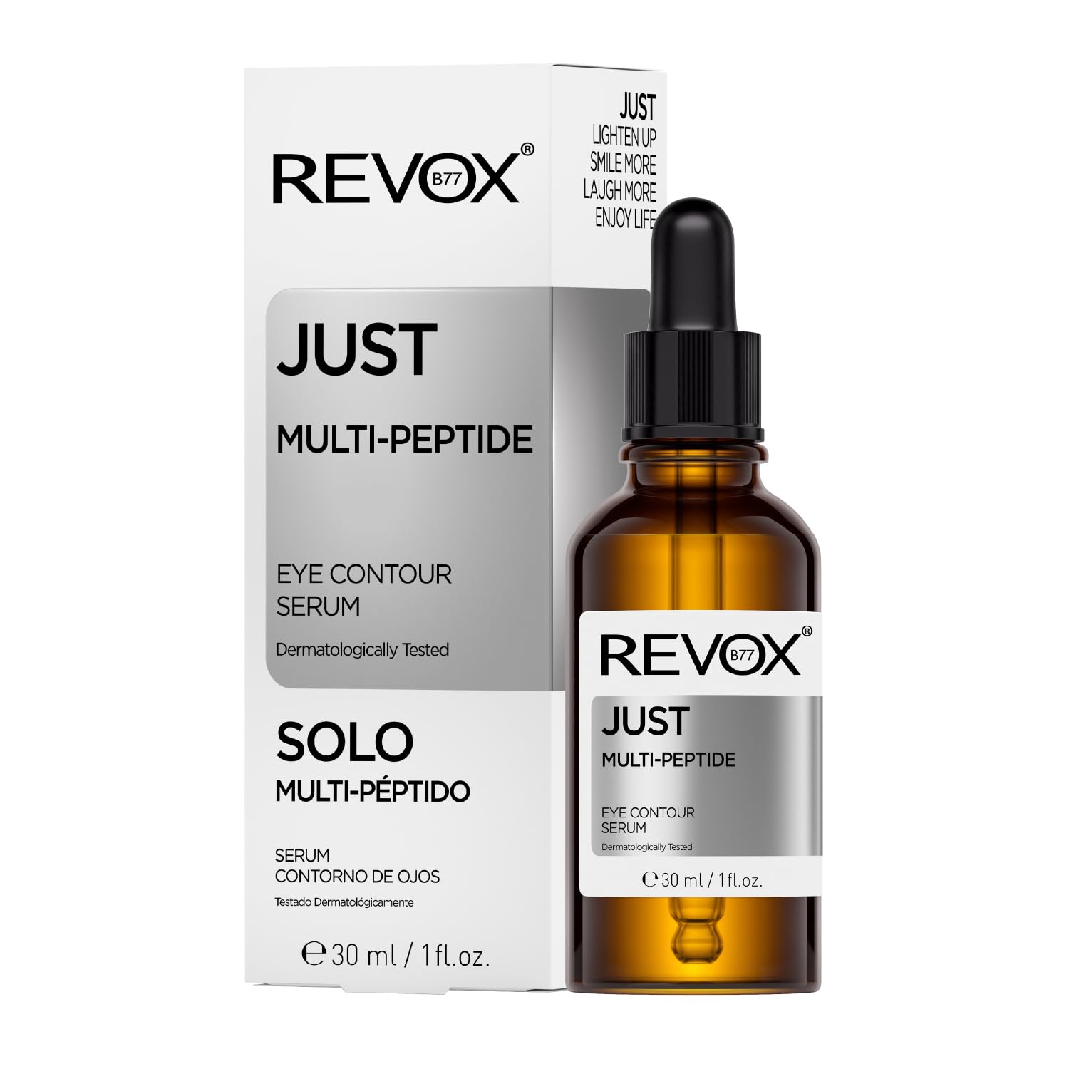 REVOX B77 - Just Multi-Peptide, 30 ml, Caffeine and Multi-Peptide Cocktail Eye Serum, Eliminates Dark Circles, Reduces Puffiness and Fine Lines, Revitalizes the Look, Firms and Hydrates Skin