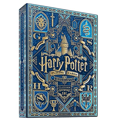 Image of MilesMagic Harry Potter Playing Card Game Limited Edition Premium Series Poker Collectible Deck By Theory11 (Blue-Ravenclaw) For Teen Pack Of 1