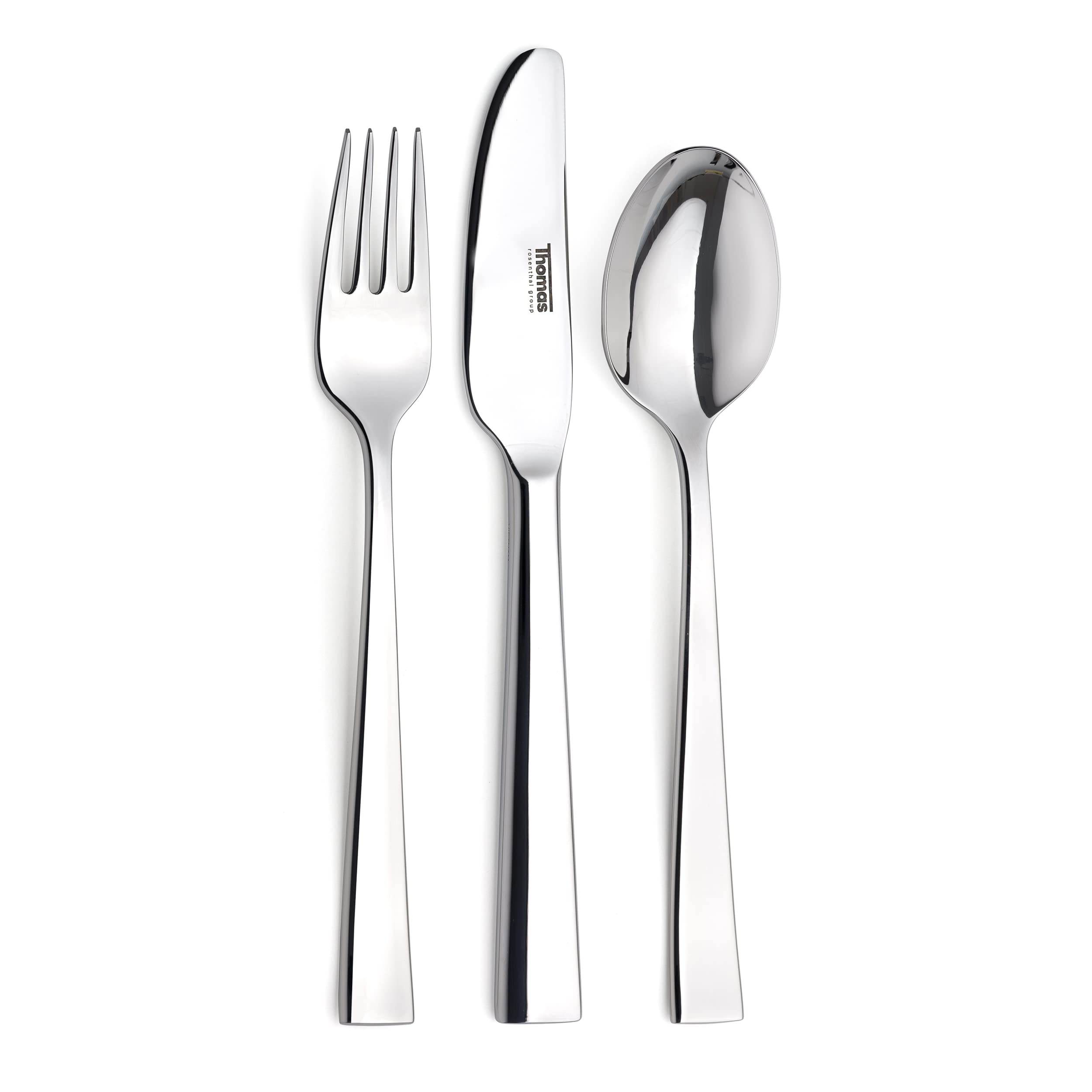 Thomas P501345 Children's Cutlery - 3-Pcs 18/10 Stainless Steel Kids Flatware Set With Knife/Fork/Spoon, Lightweight Toddler Silverware, Healthy, Mirror Polished, Smooth Edges, Easy Grip Handles